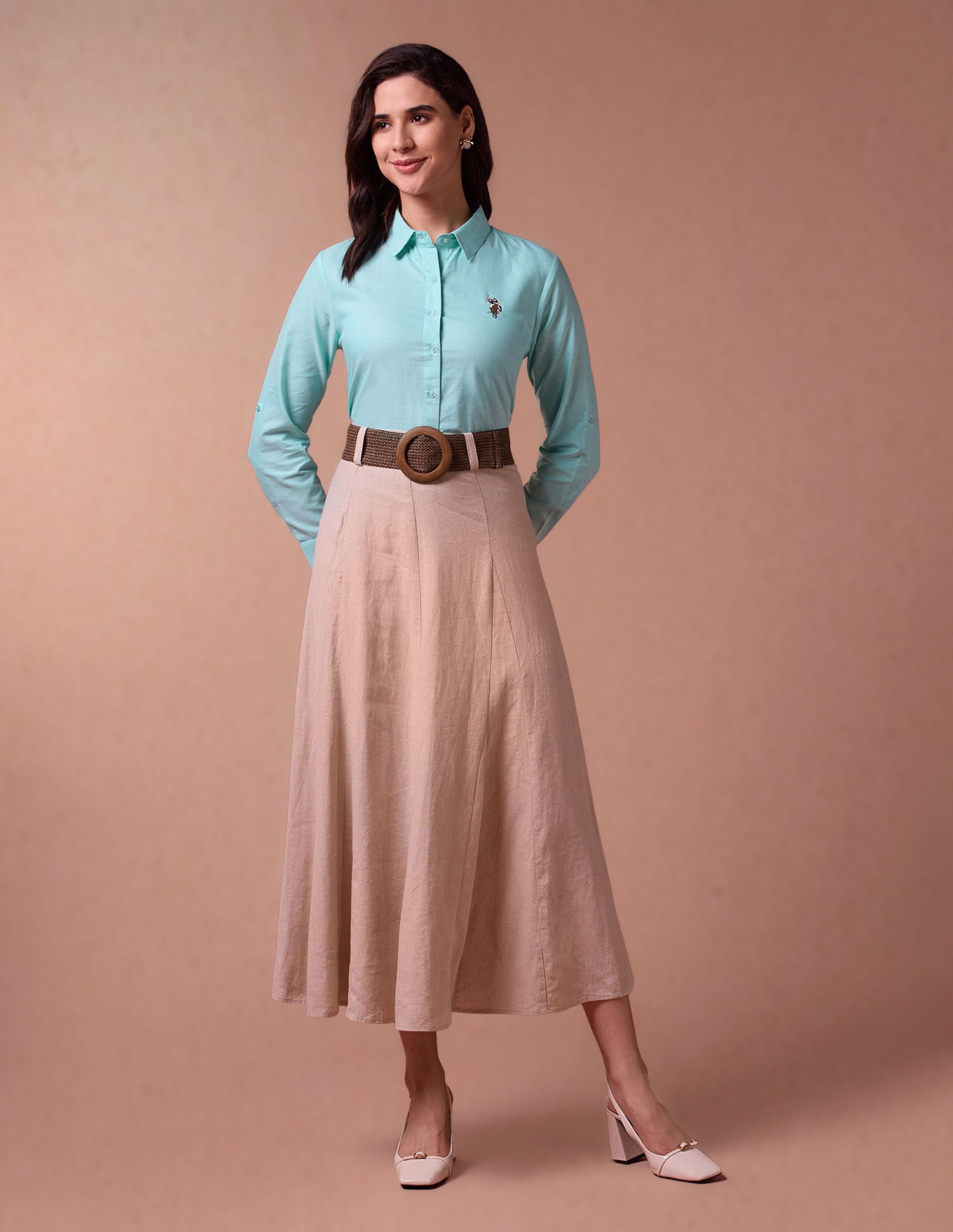 Pure Cotton Oxford Shirt Green - U.S. POLO ASSN. | Large