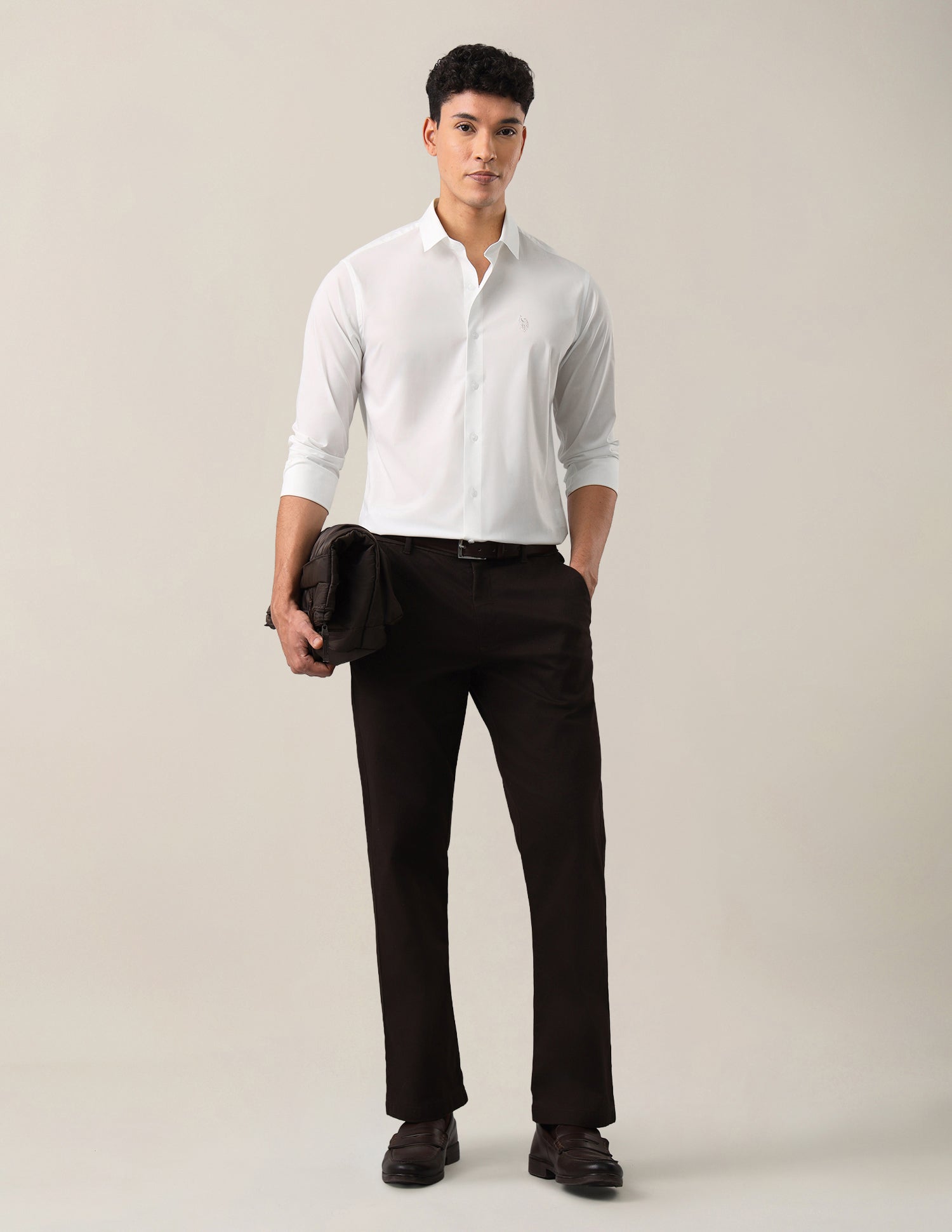 Solid Tailored Fit Shirt White - U.S. Polo Assn. India | Large