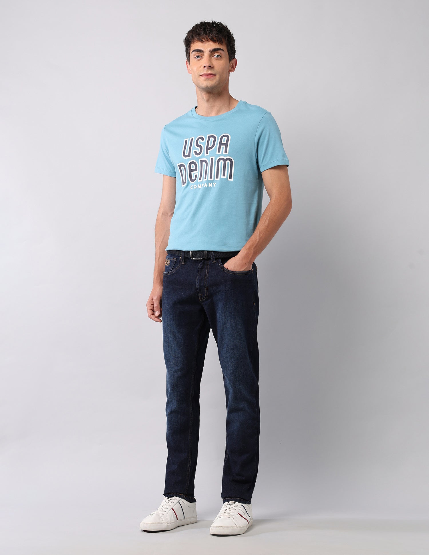 Brandon Slim Tapered Fit Blue Jeans Med Blue - U.S. POLO ASSN. | Large