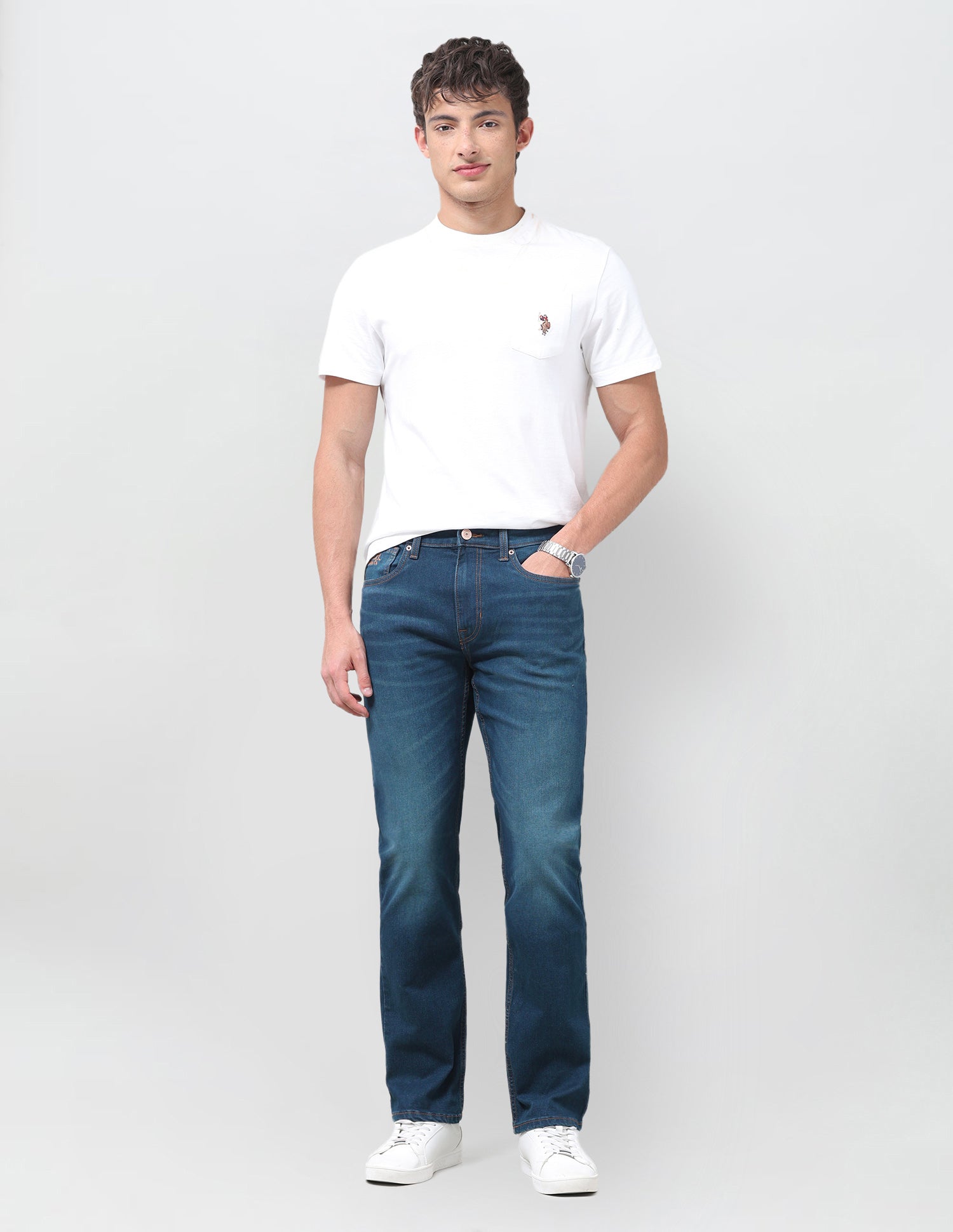 Harold Slim Straight Fit Blue Jeans Dark Indigo - U.S. Polo Assn. India | Large