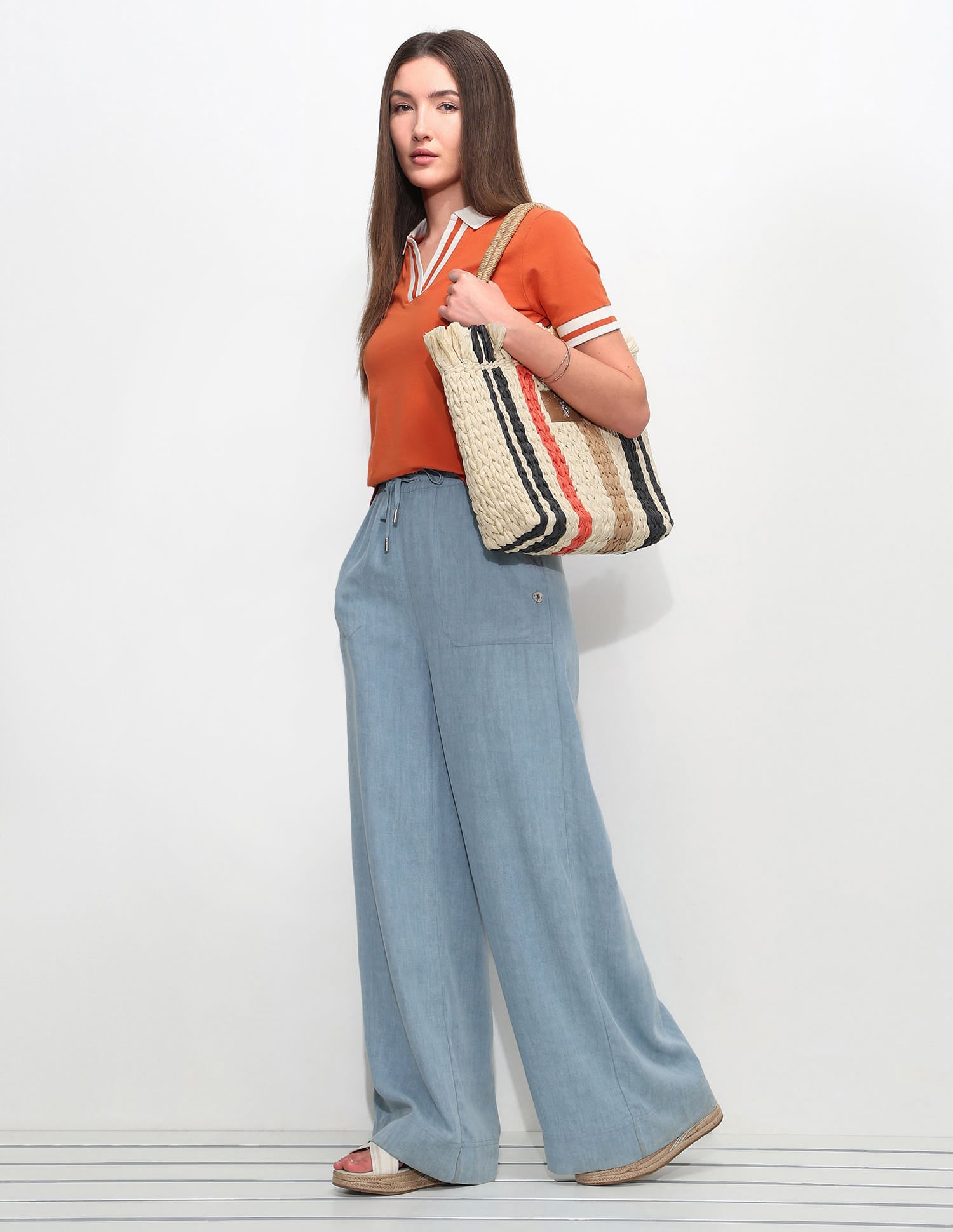 Regular Fit Solid Polo Shirt Dark Orange - U.S. Polo Assn. India | Large