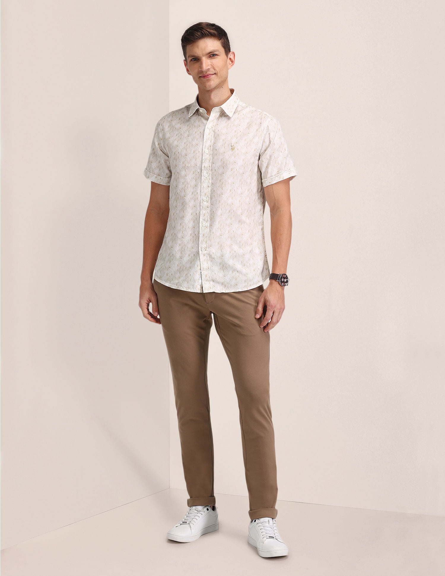 All Over Digital Print Shirt Yellow - U.S. Polo Assn. India | Large