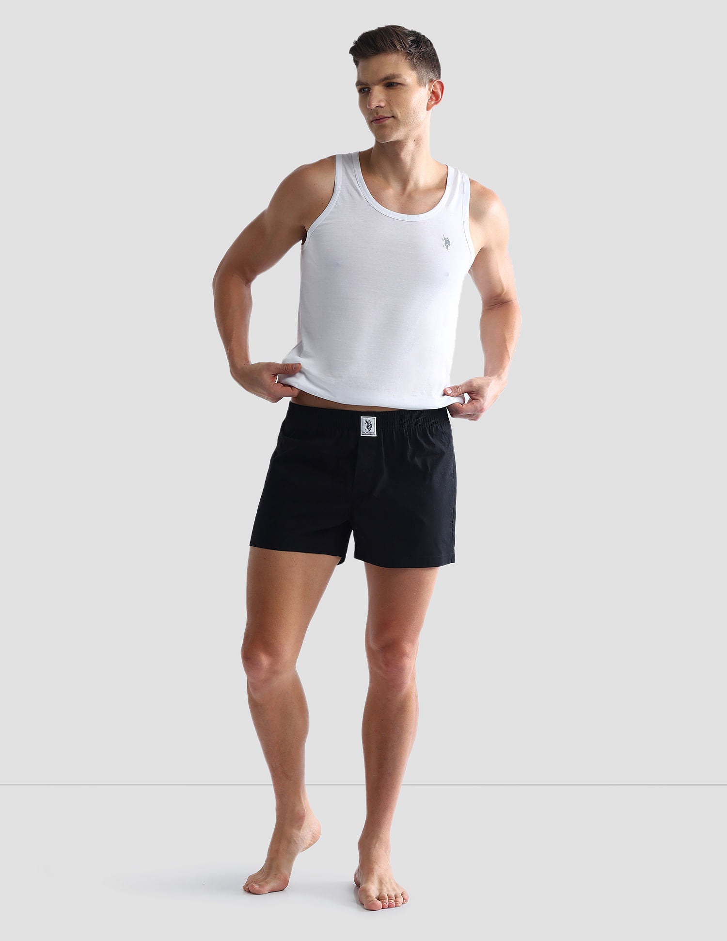 Mid Rise Soft Cotton OEX02 Boxers - Pack Of 2 Red and Black - U.S. POLO ASSN. | Large