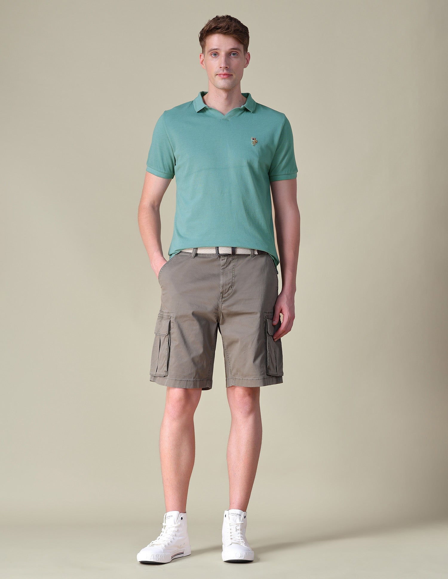 Solid Regular Fit Polo Shirt Light Green - U.S. Polo Assn. India | Large