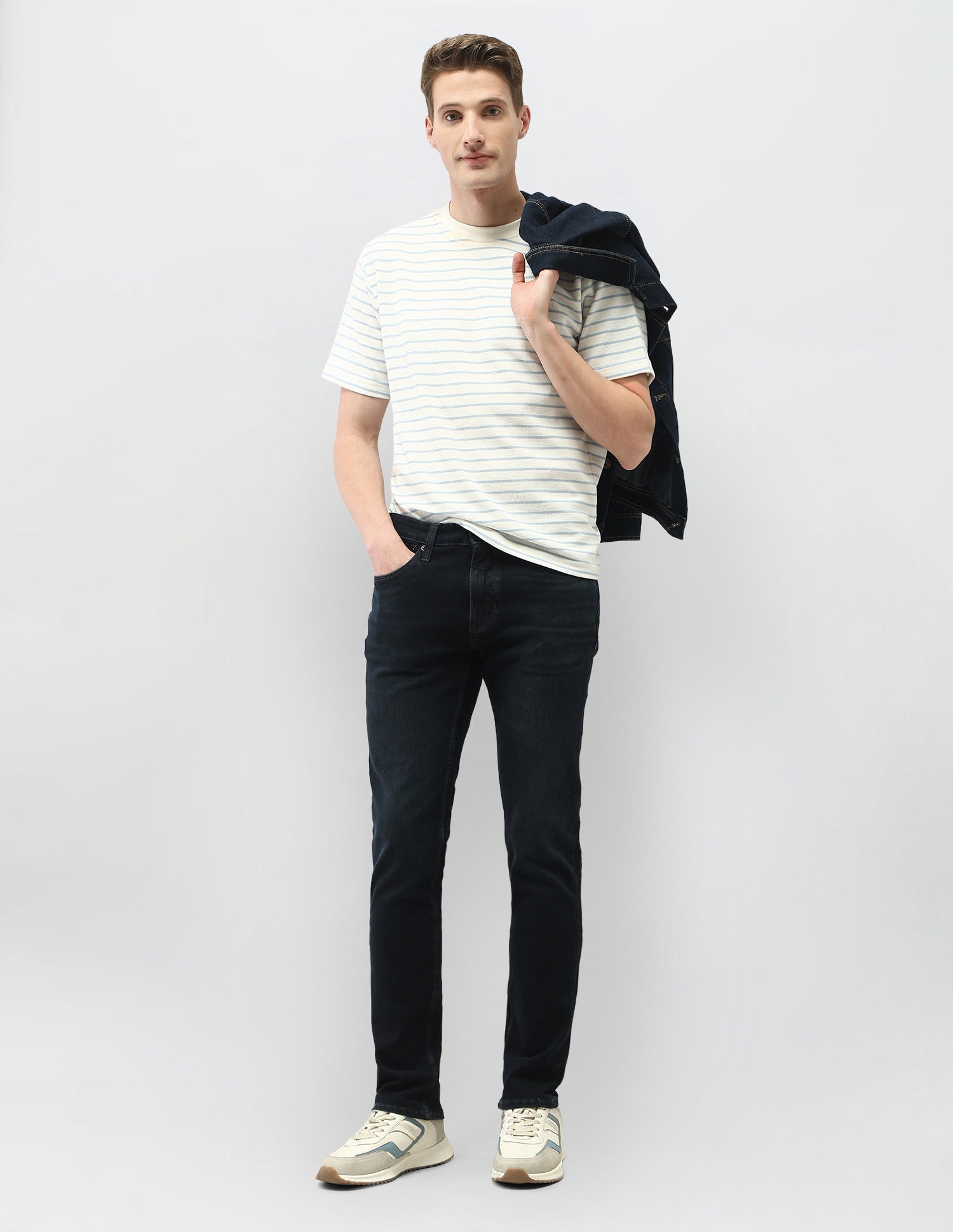 Whiskered Brandon Slim Tapered Fit Jeans Dark Blue - U.S. Polo Assn. India | Large
