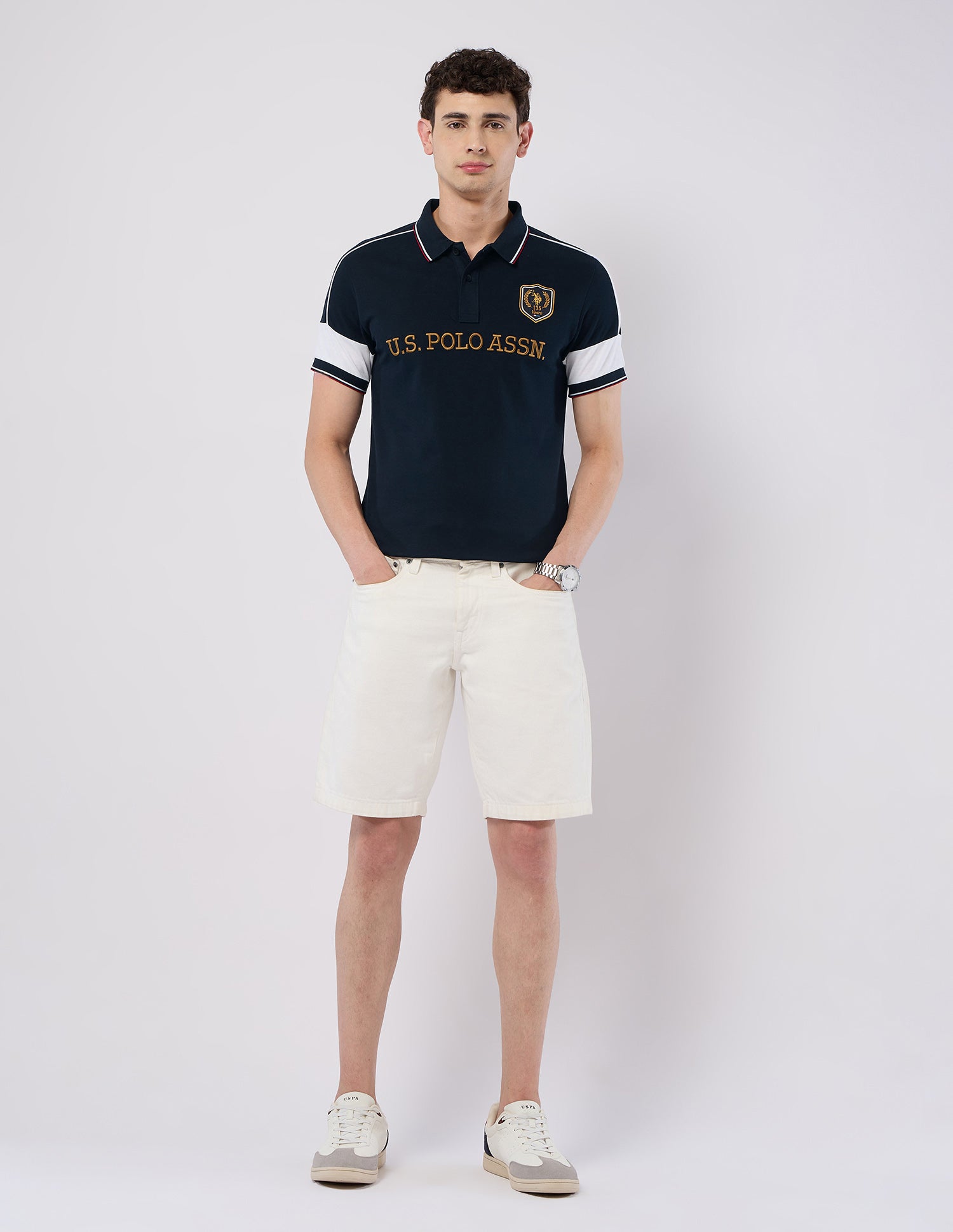 Brand Embroidered Slim Fit Polo Shirt Navy - U.S. POLO ASSN. | Large