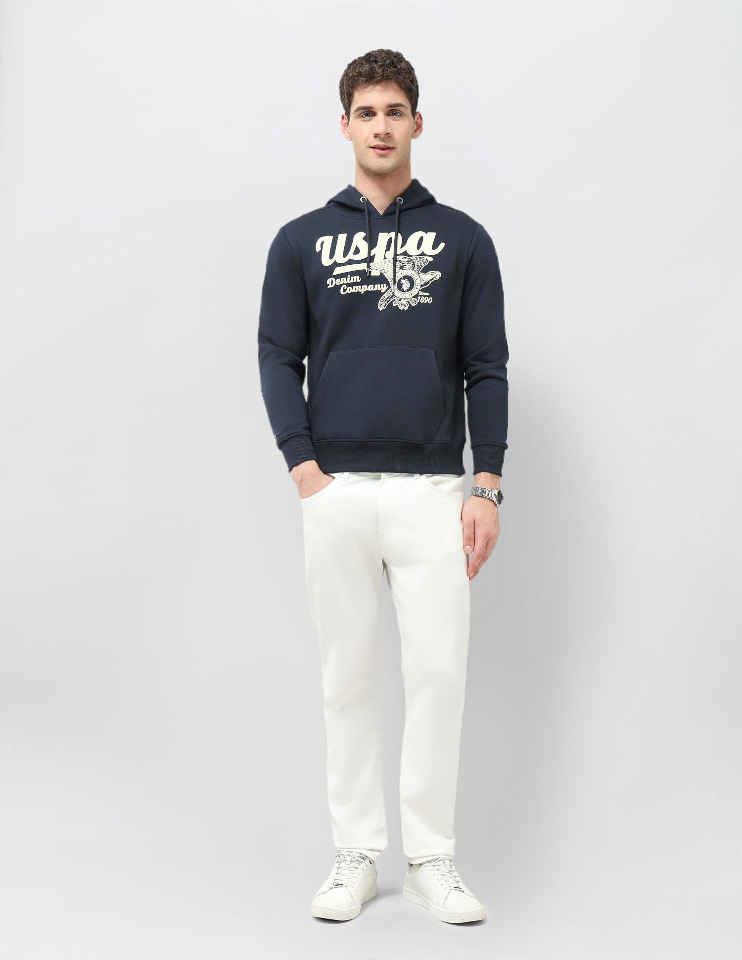 Brand Printed Regular Fit Sweatshirt Navy - U.S. POLO ASSN. | Large