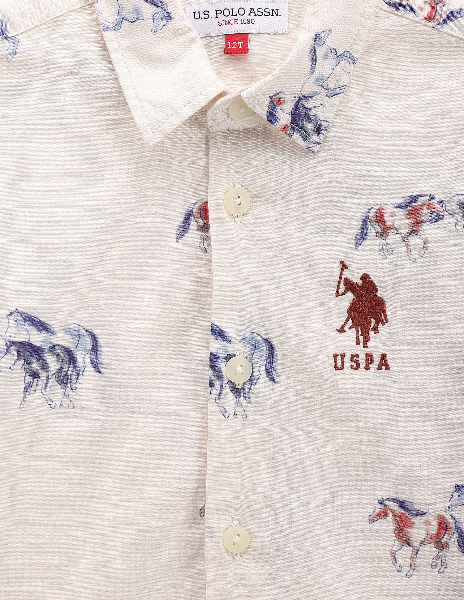 Boys Graphic Print Shirt Ecru - U.S. POLO ASSN. | Large