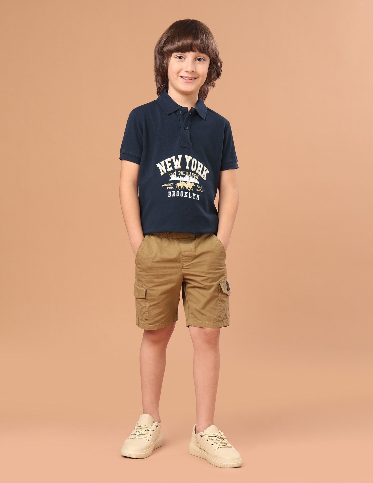Brand Typographic Regular Fit Polo Shirt Navy - U.S. Polo Assn. India | Large