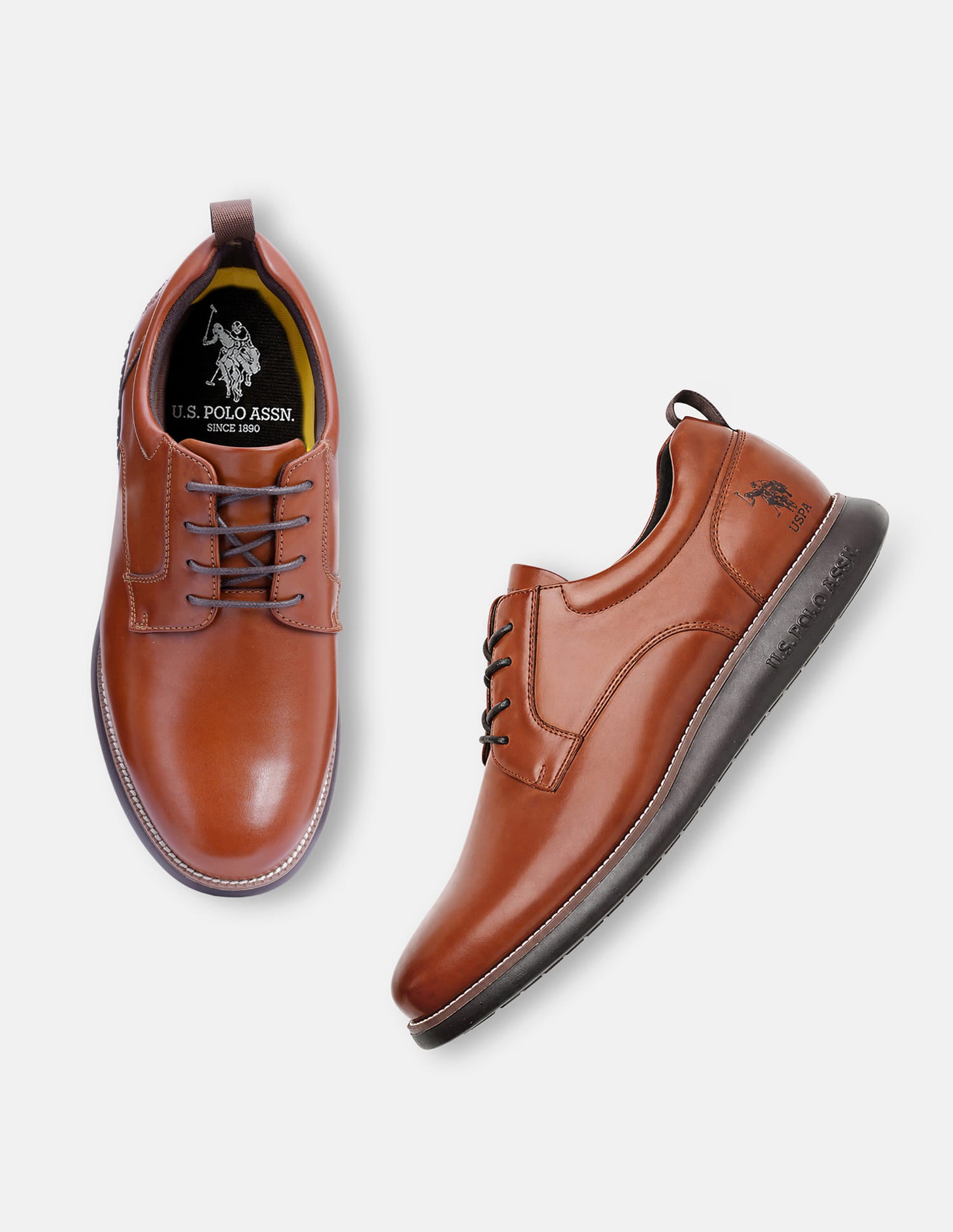 Lace Ups Nicolo 2.0 Smart Casual Shoe Tan - U.S. Polo Assn. India | Large