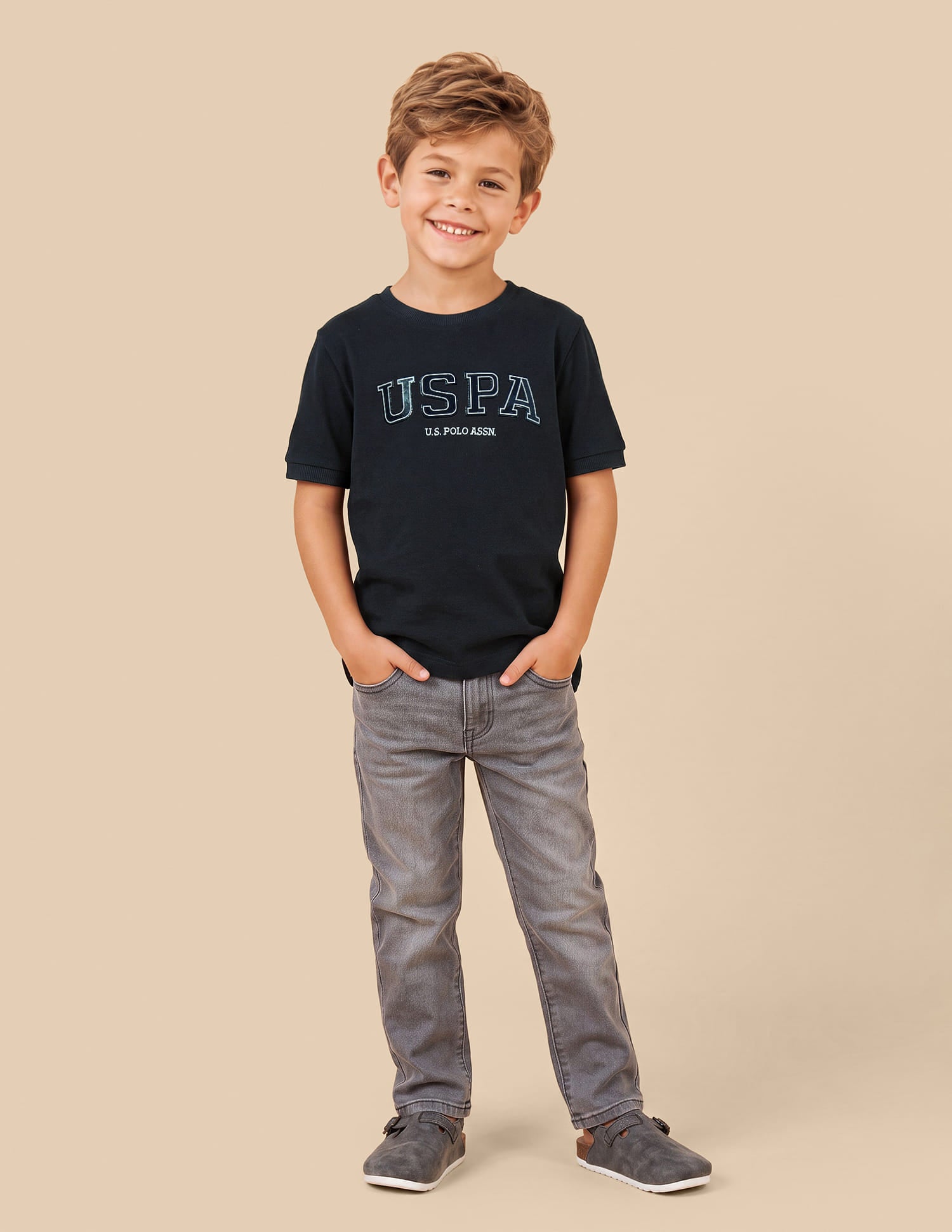 Brand Printed Regular Fit T-Shirt Blue - U.S. Polo Assn. India | Large