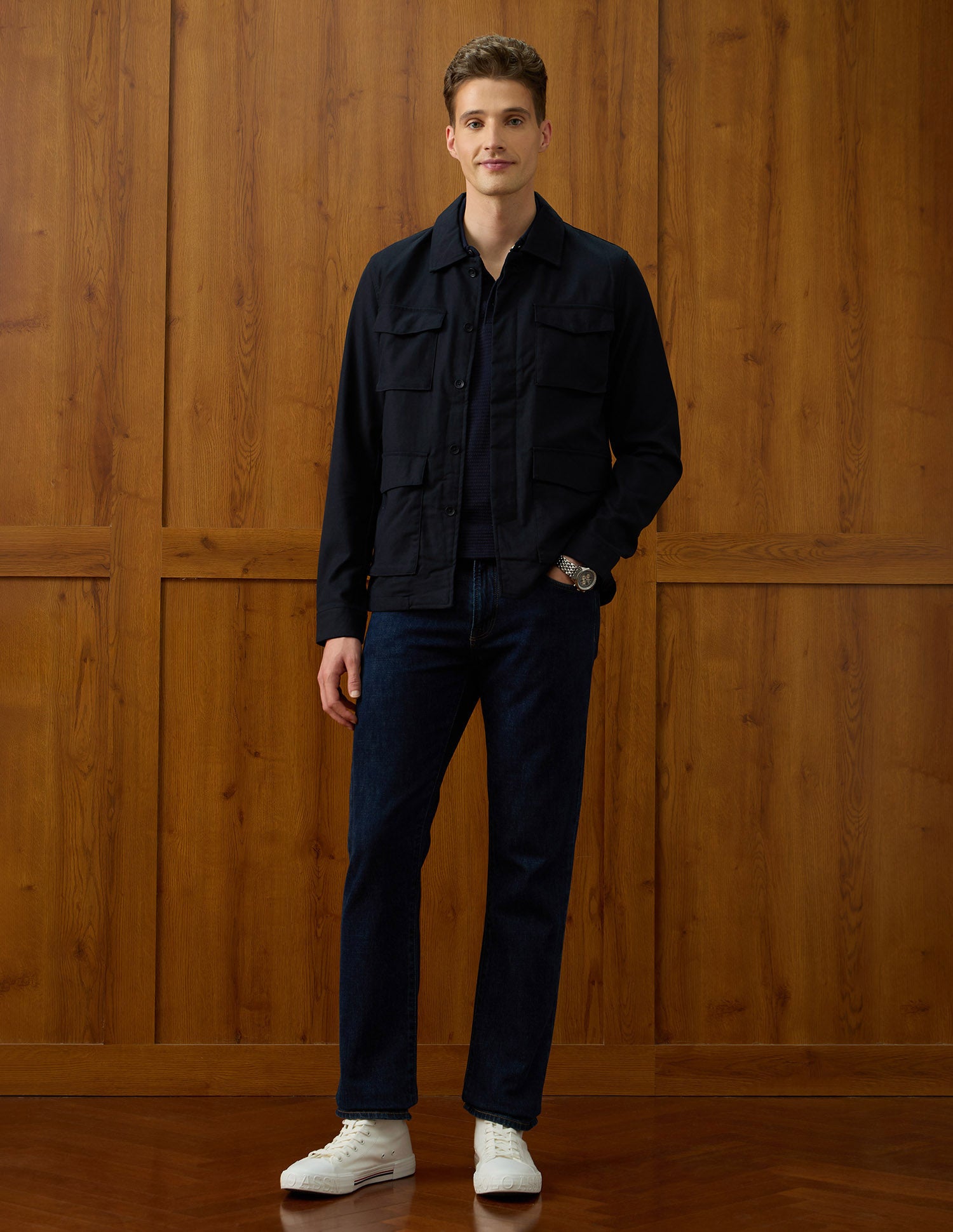 Solid Equestrian Aisle Theater Jacket Navy - U.S. Polo Assn. India | Large