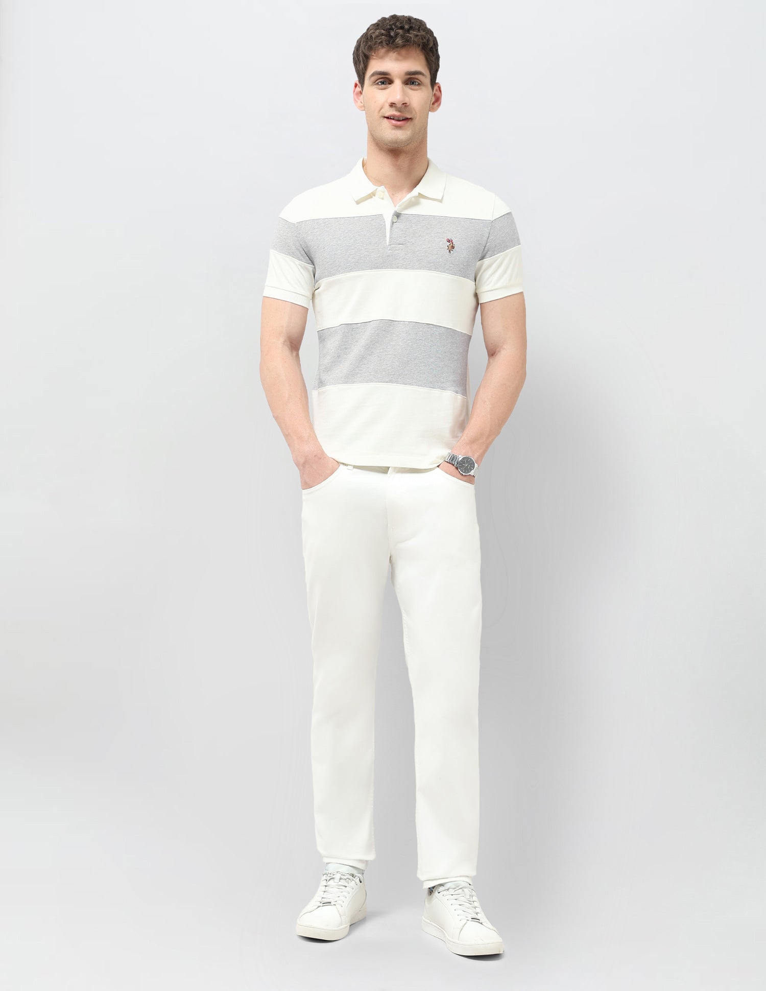 Colourblocked Regular Fit Polo Shirt Grey - U.S. POLO ASSN. | Large