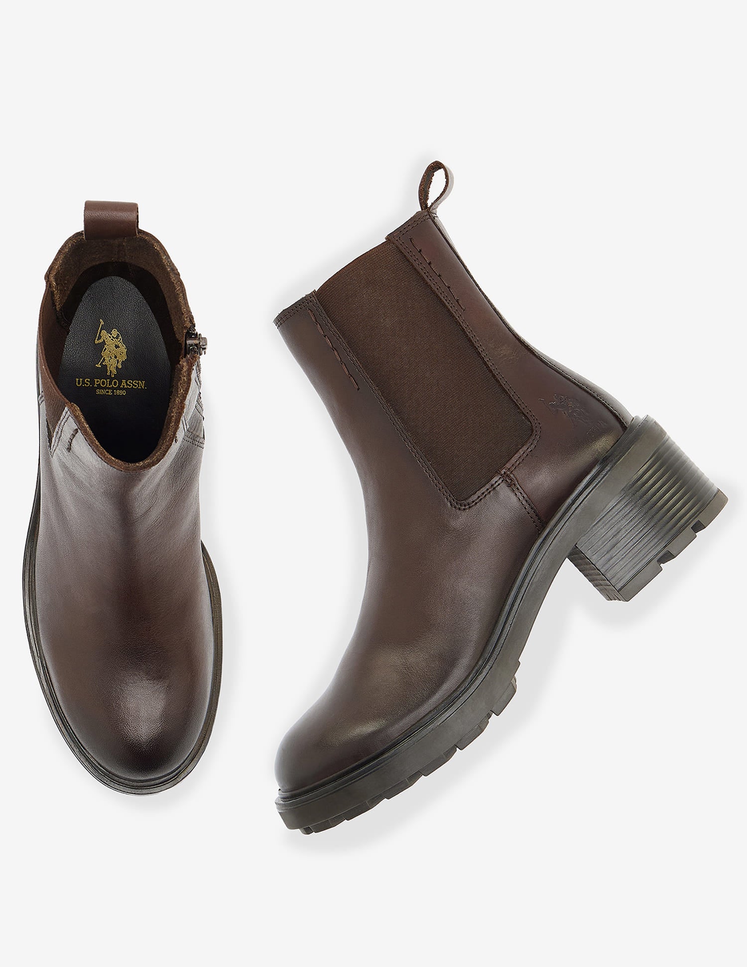 Mynta Leather Chelsea Boots Brown - U.S. Polo Assn. India | Large