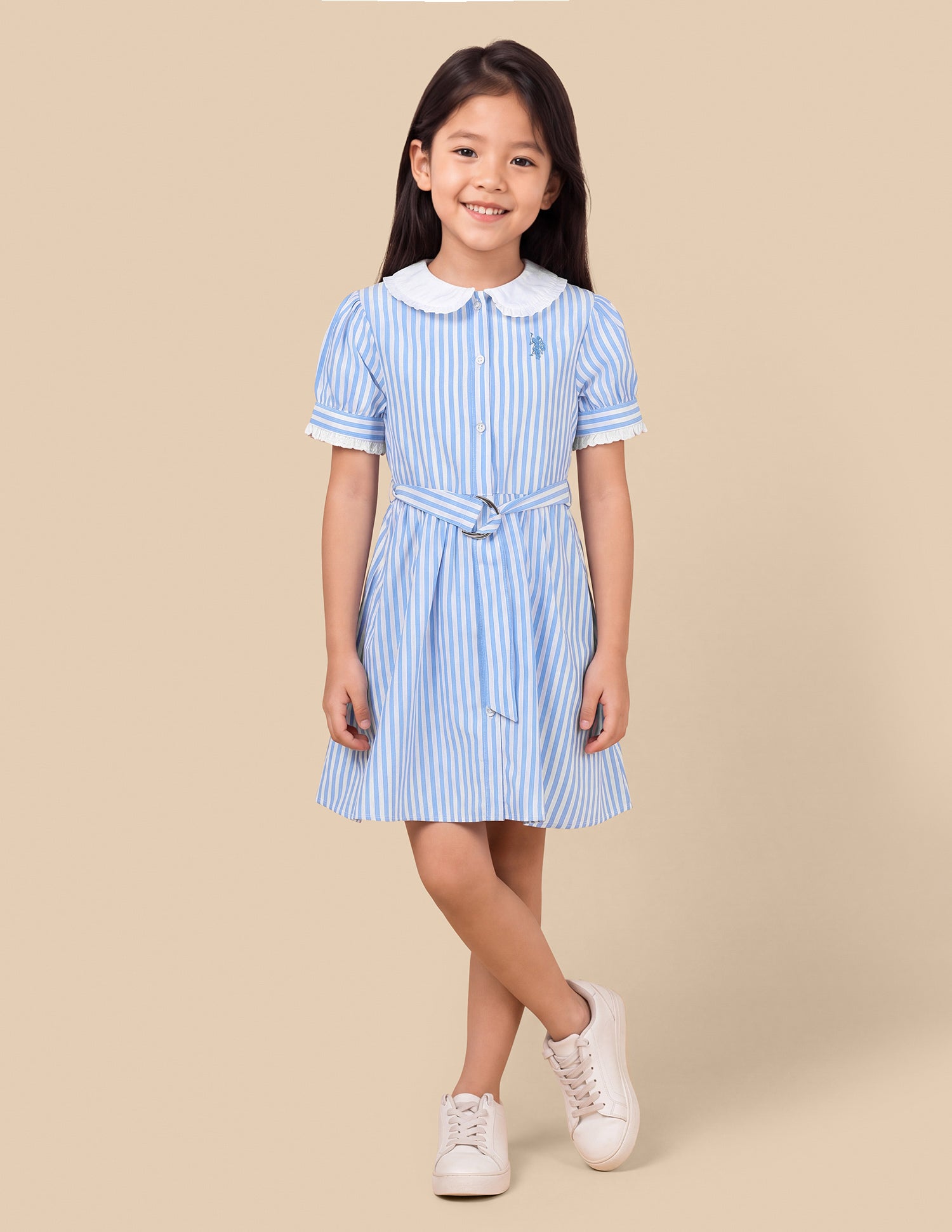 Vertical Striped Relaxed Fit Shirt Dress Light Blue - U.S. Polo Assn. India | Large
