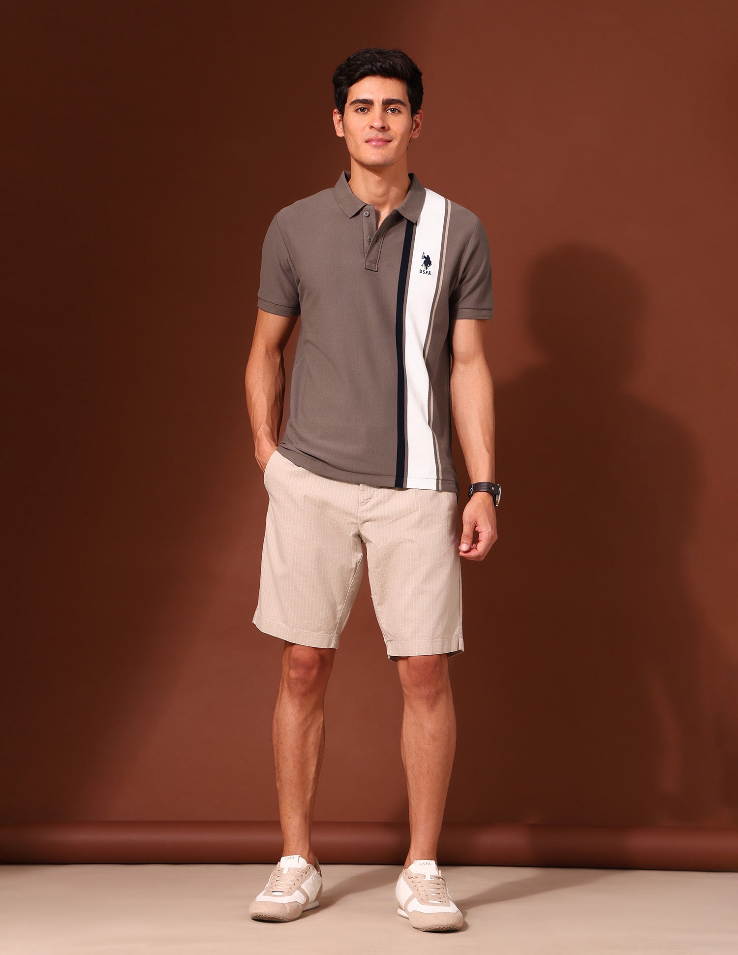 Colourblocked Classic Polo Shirt Brown - U.S. Polo Assn. India | Large