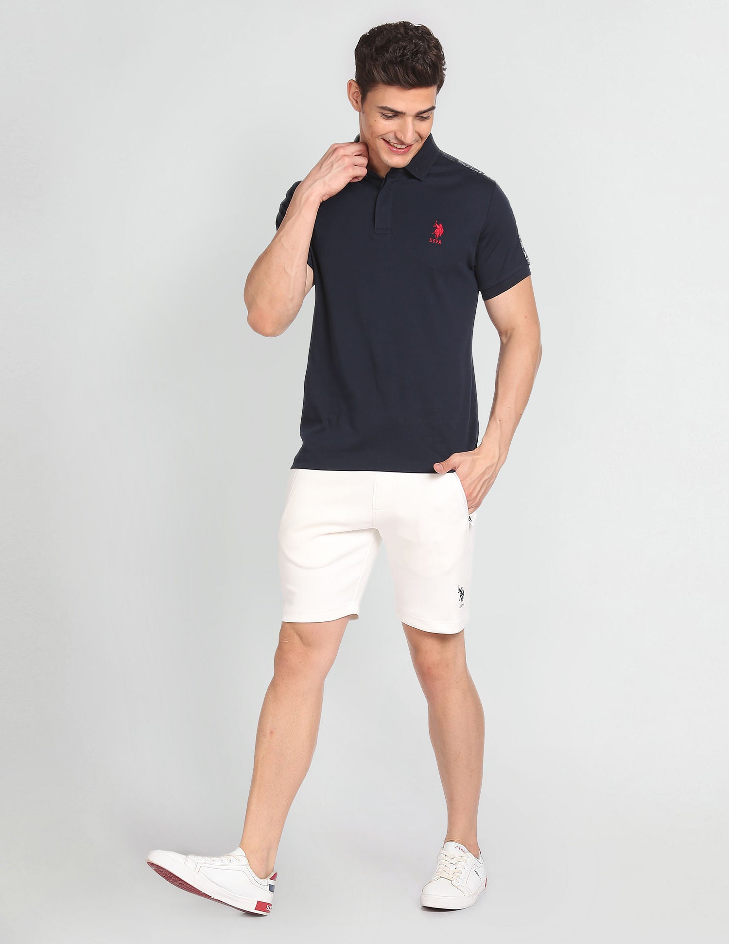 Solid Knit Shorts White - U.S. Polo Assn. India | Large