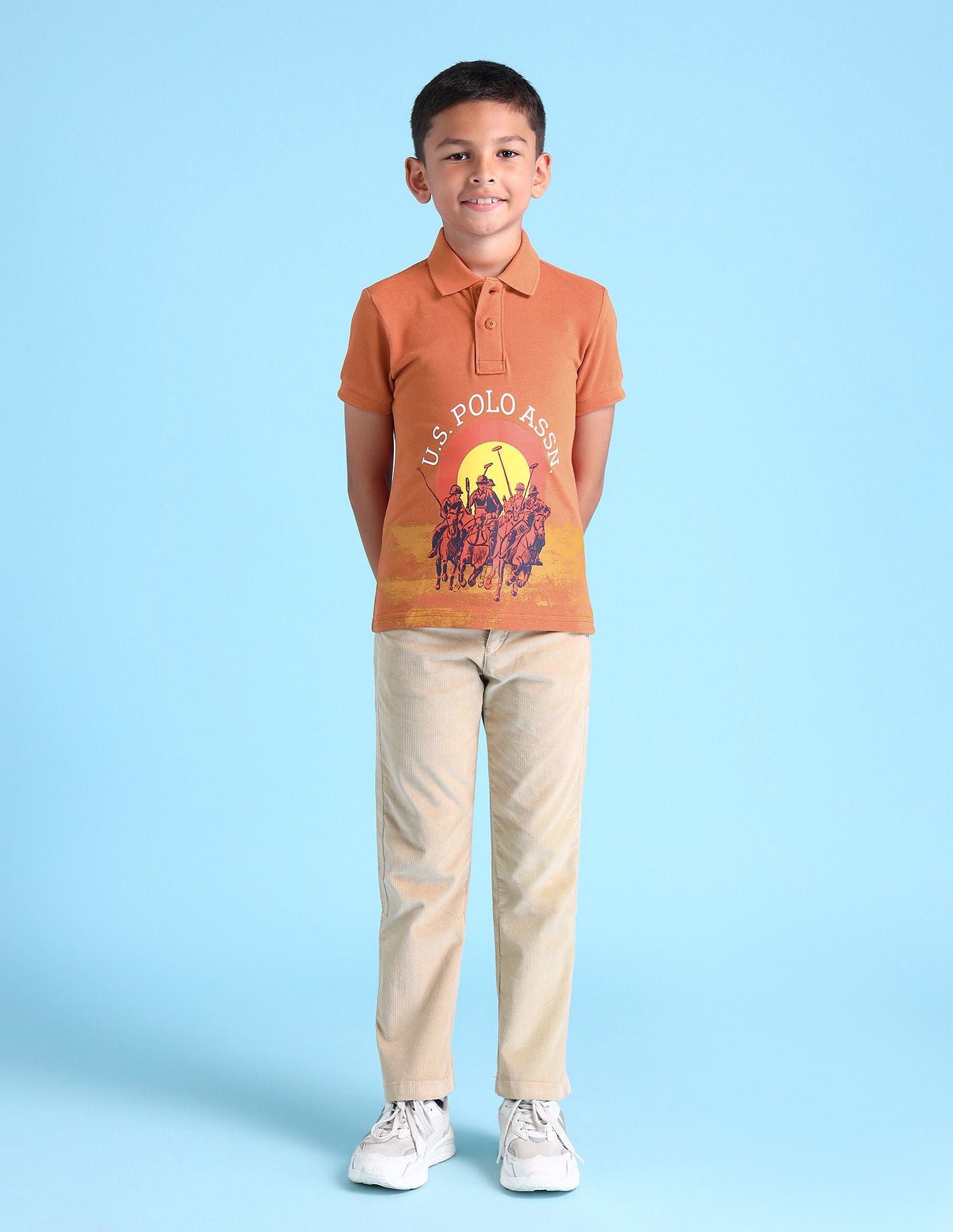 Boys Brand Printed Polo Shirt Rust - U.S. POLO ASSN. | Large