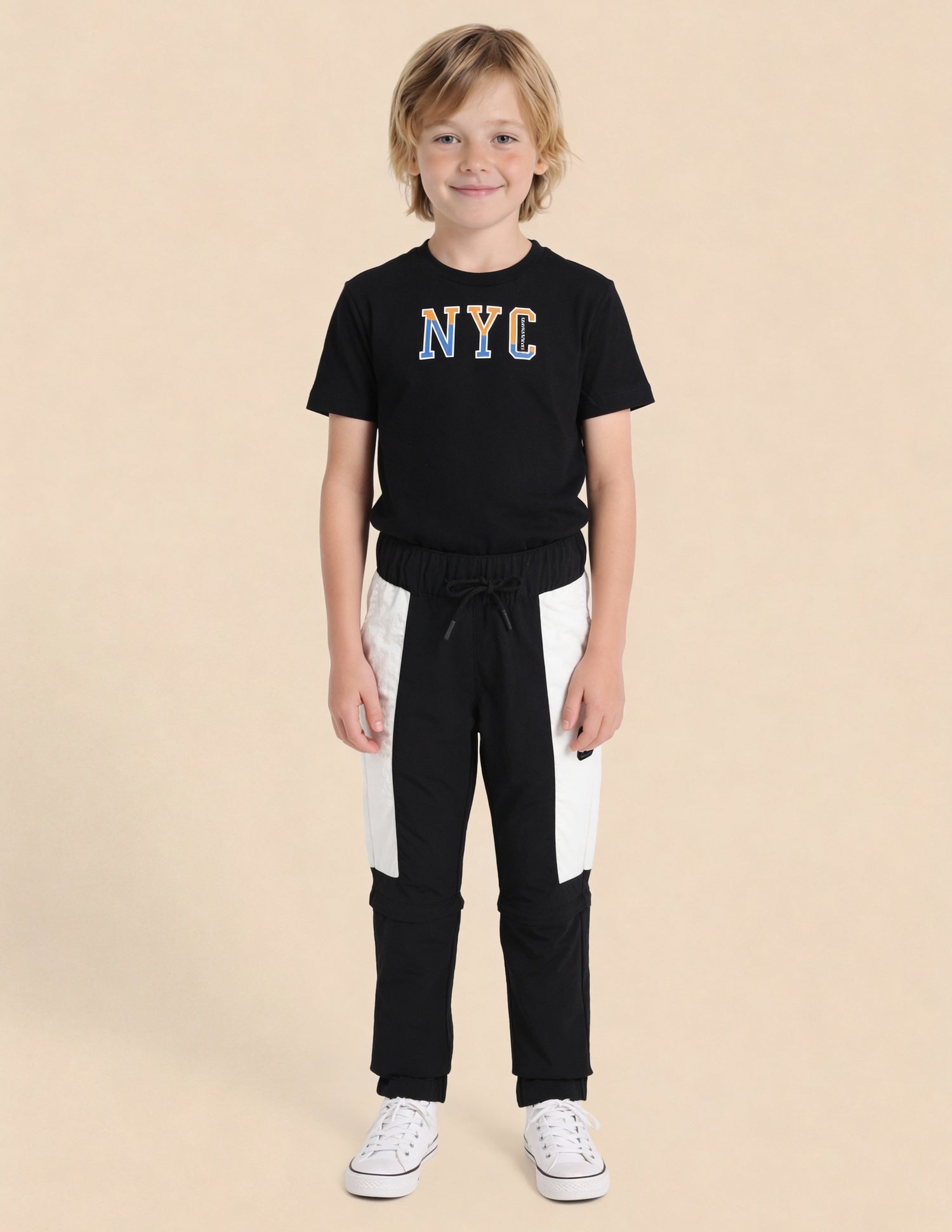 Boys Colourblocked Regular Fit Joggers Black - U.S. Polo Assn. India | Large