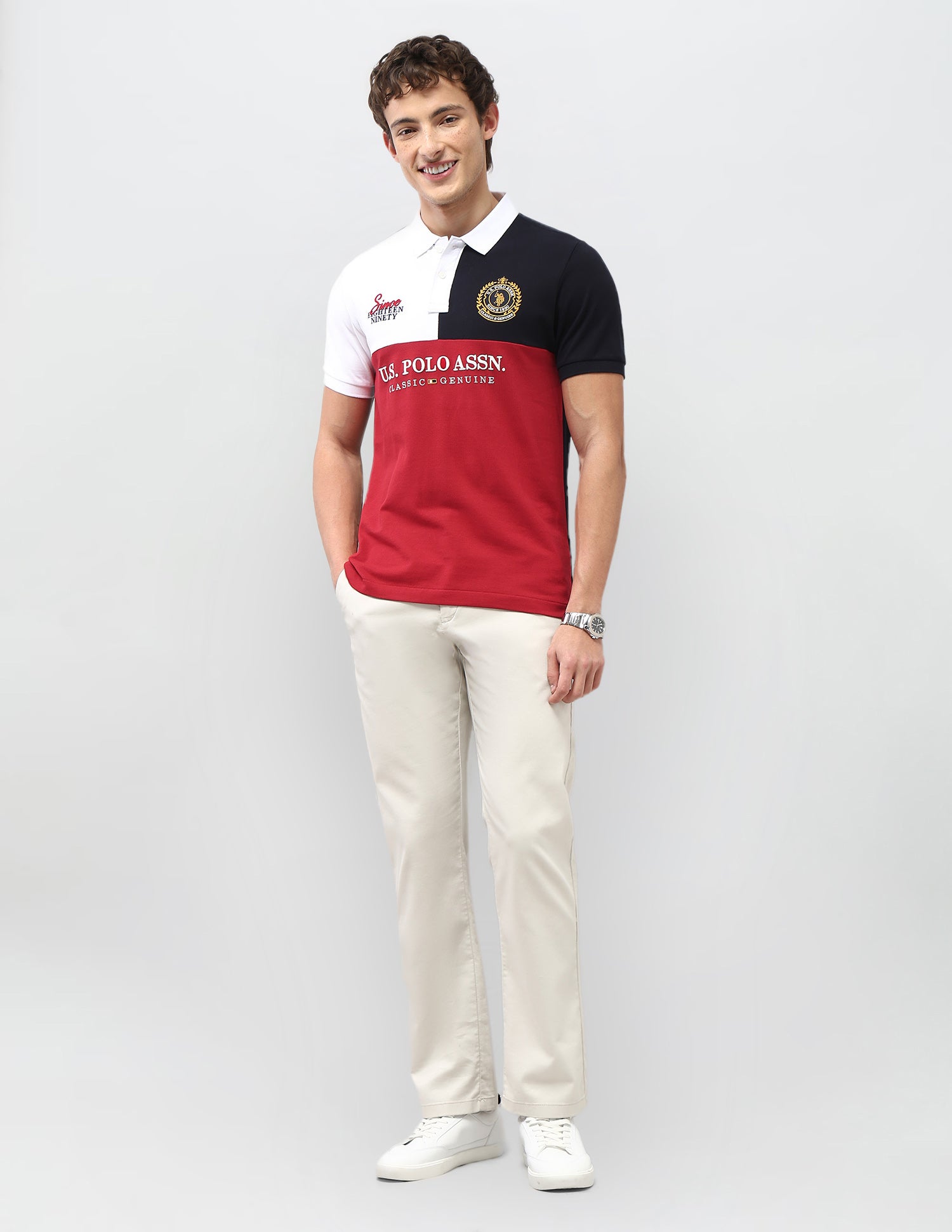 Colorblock Brand Embroidered New Port Marina Polo Shirt Red - U.S. Polo Assn. India | Large
