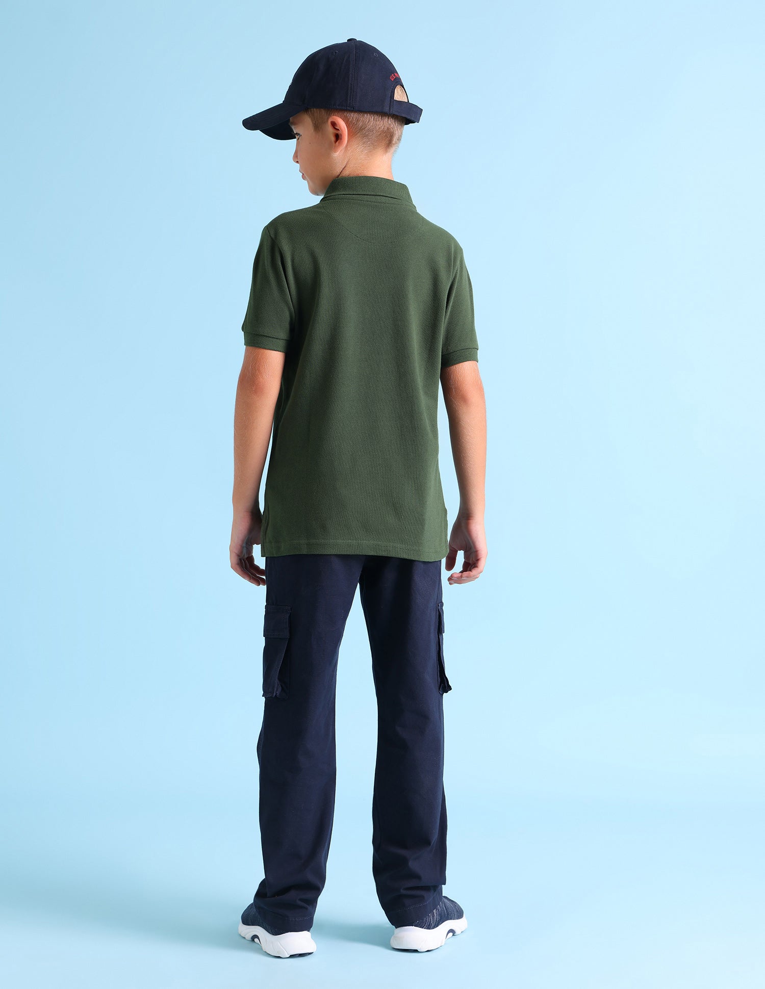 Boys Graphic Print Polo Shirt Dark Olive - U.S. Polo Assn. India | Large