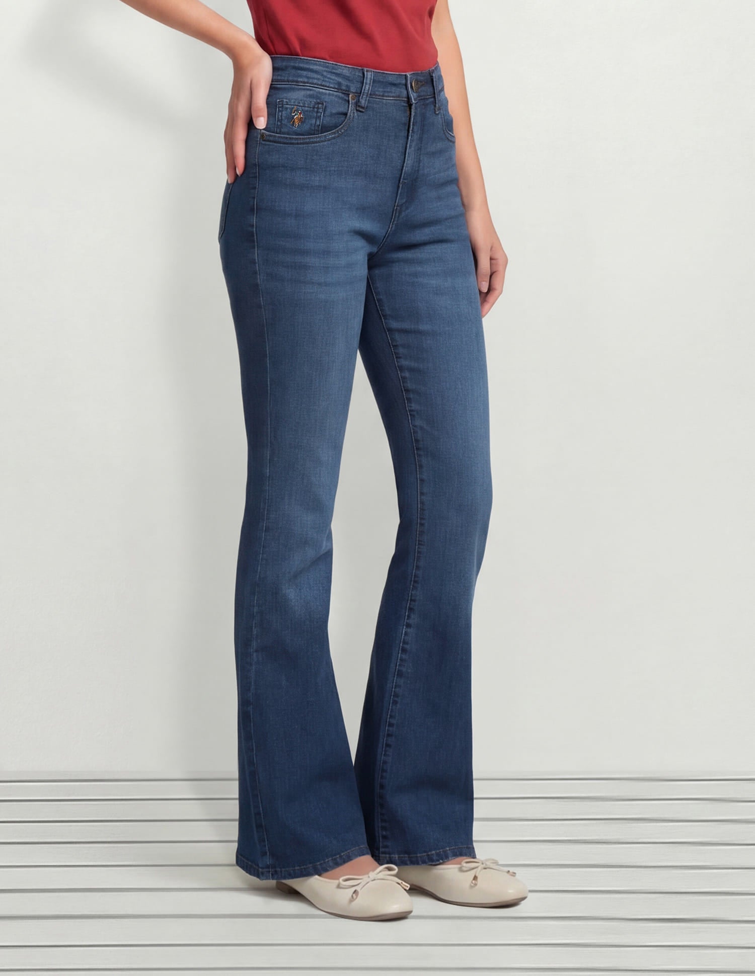 High Rise Extreme Flared Fit Jeans Blue - U.S. Polo Assn. India | Large