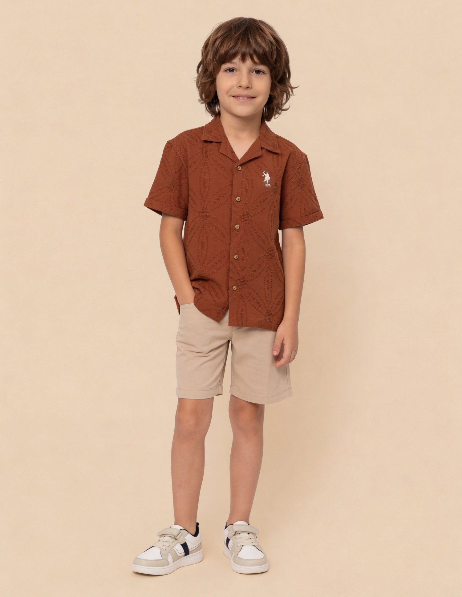 Self Design Floral Camp Shirt Rust - U.S. Polo Assn. India | Large