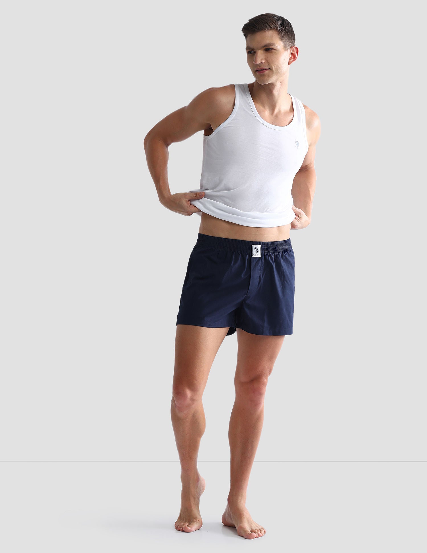 Mid Rise Soft Cotton OEX02 Boxers - Pack Of 2 Green and Navy - U.S. POLO ASSN. | Large