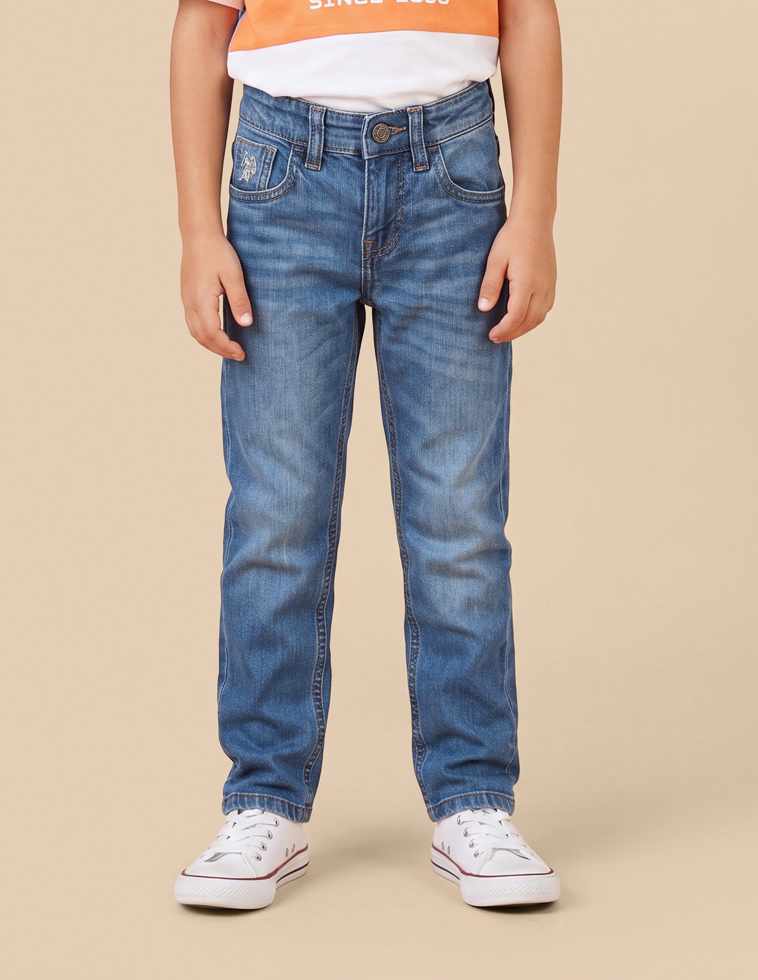 Slim Fit Whiskered Jeans Blue - U.S. Polo Assn. India | Large