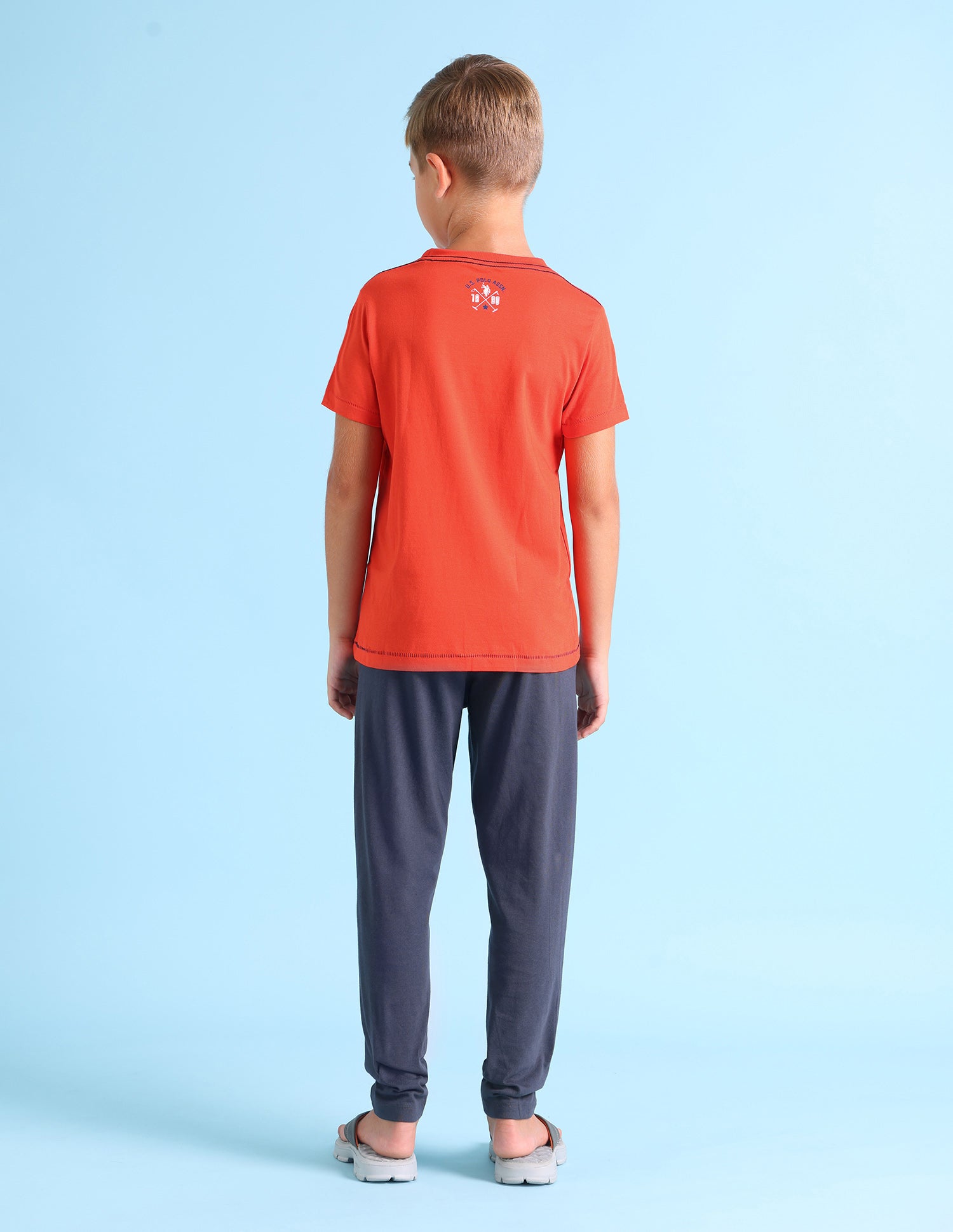 Ribbed Neck Cotton IKEA Lounge T-Shirt - Pack Of 1 Orange - U.S. POLO ASSN. | Large