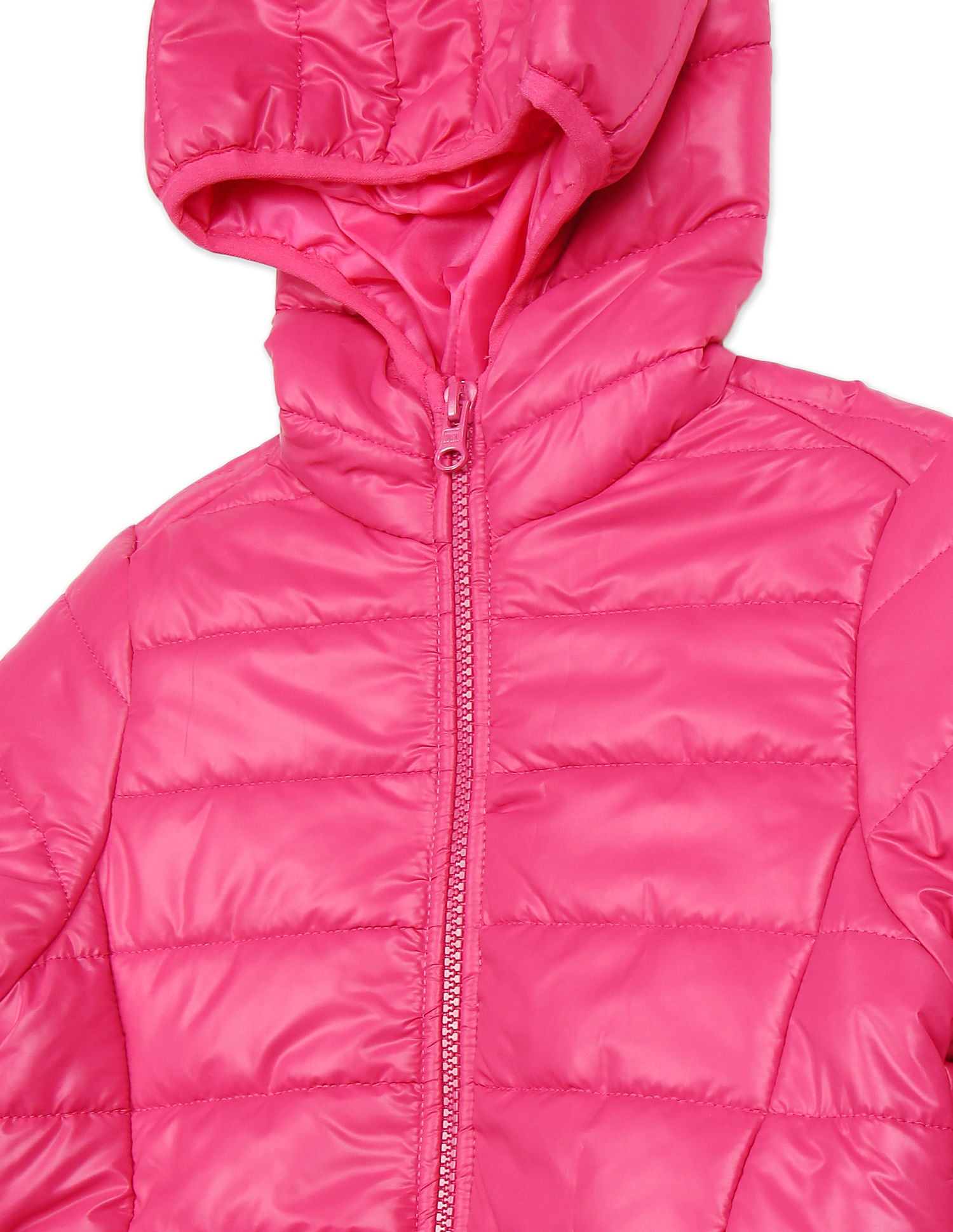 Girls Red Long Sleeve Hood Quilted Jacket Red - U.S. POLO ASSN. | Large