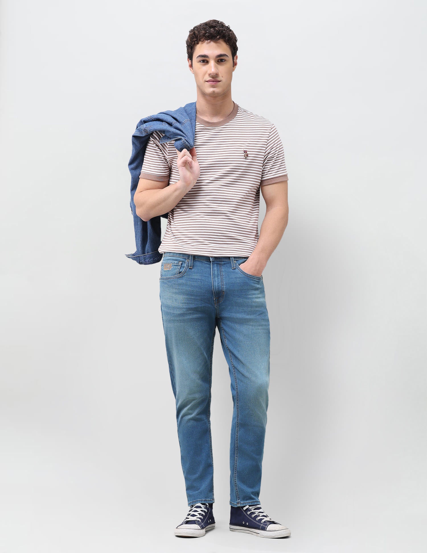Solid Tapered Fit Jeans Blue - U.S. Polo Assn. India | Large
