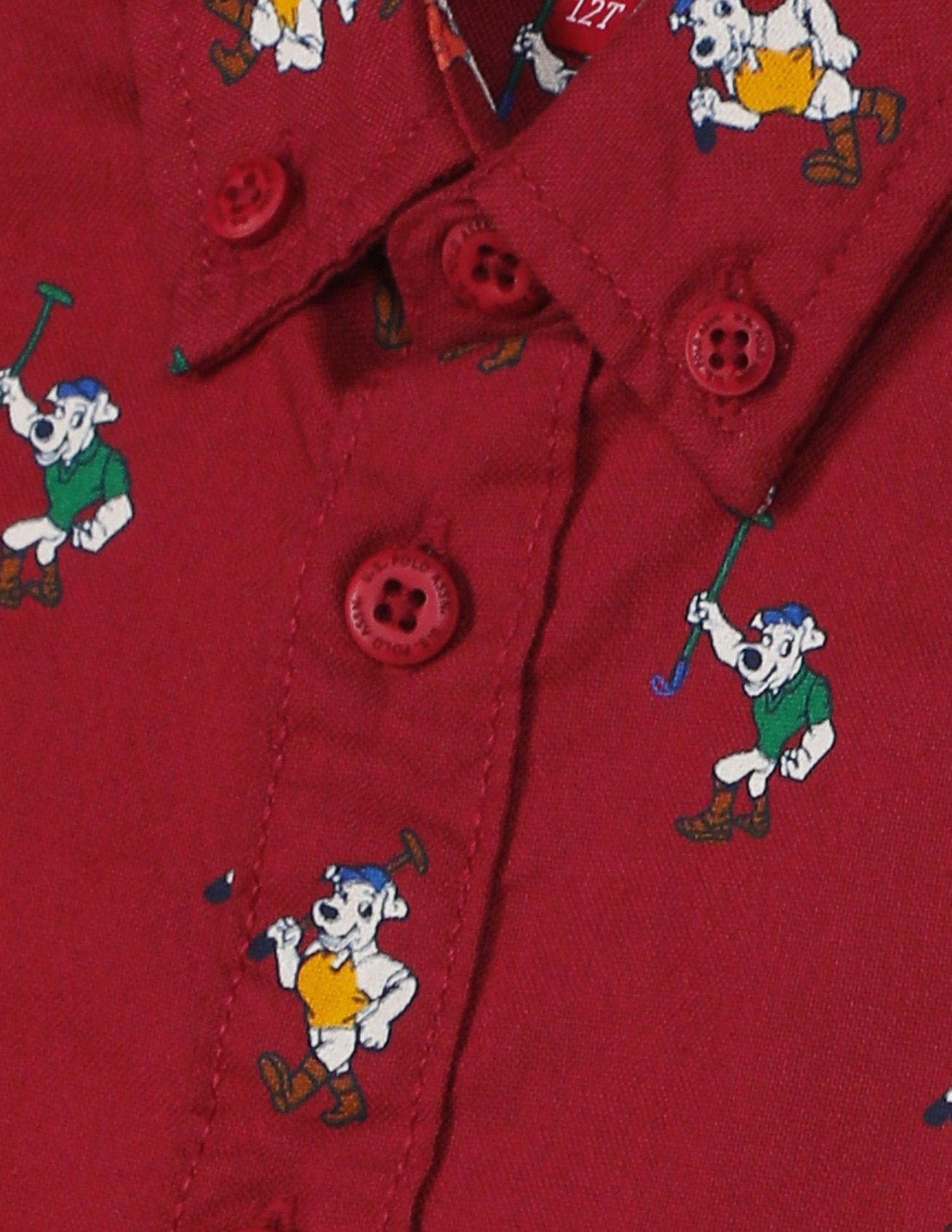 Button Down Collar Printed Shirt Maroon - U.S. POLO ASSN. | Large