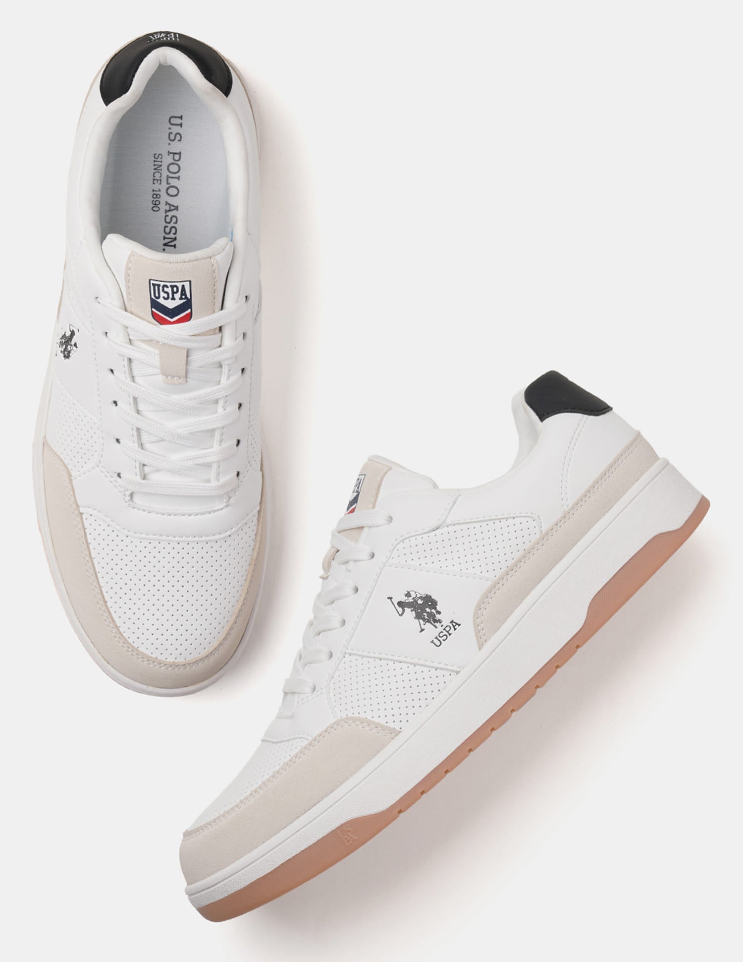 Men Simon Colour Blocked Sneakers White - U.S. Polo Assn. India | Large