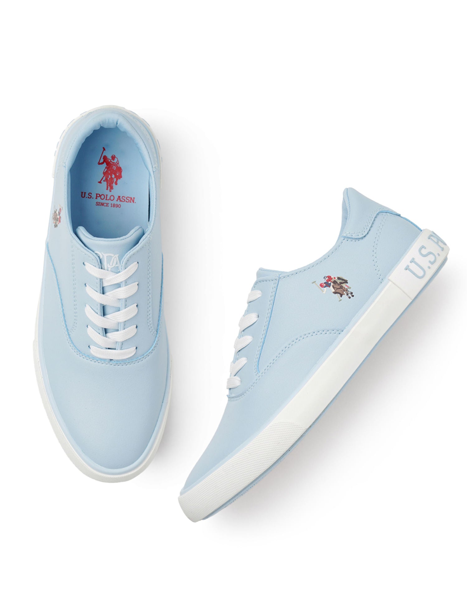 U.S. Polo Assn. Women Parker 2.0 Round Toe Casual Sneakers Light Blue - U.S. POLO ASSN. | Large