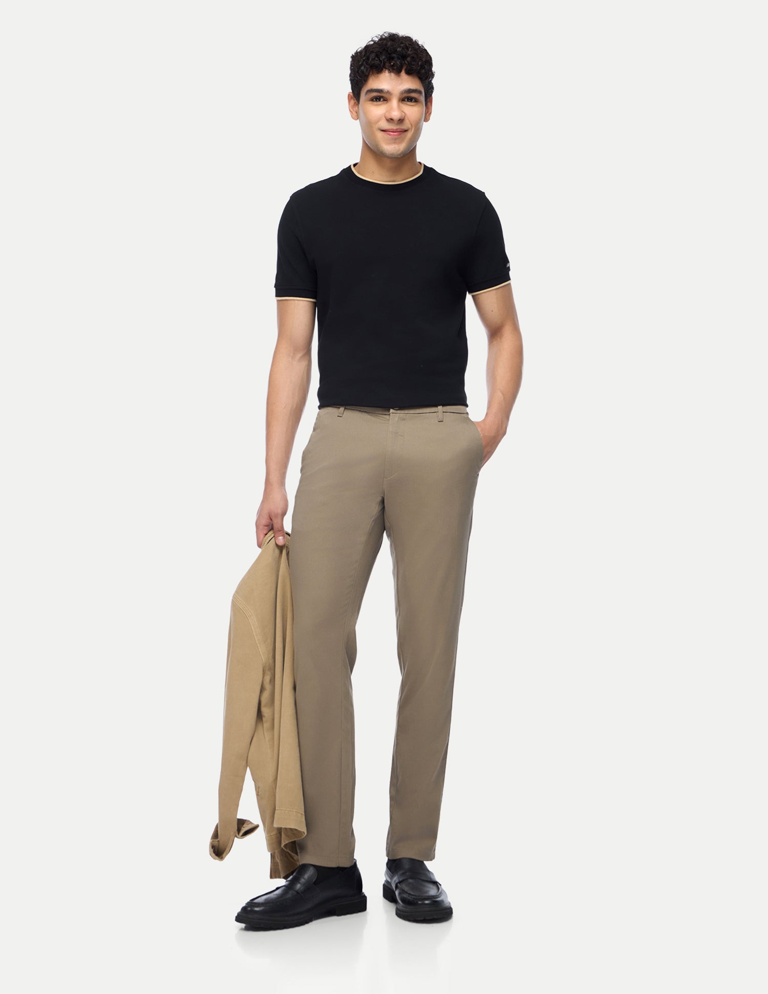 Austin Trim Regular Fit Satin Trousers Brown - U.S. Polo Assn. India | Large