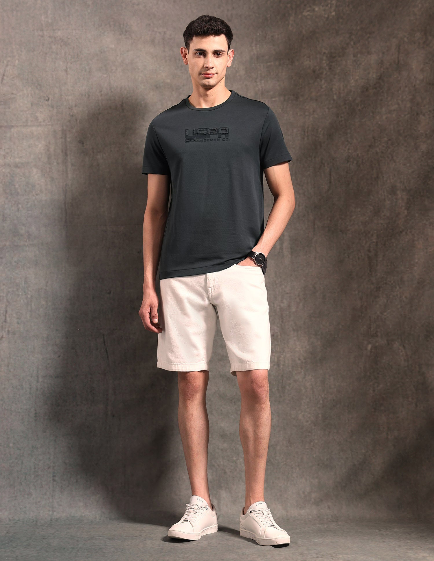 Brand Embossed Black & Gold T-Shirt Dark Grey - U.S. POLO ASSN. | Large