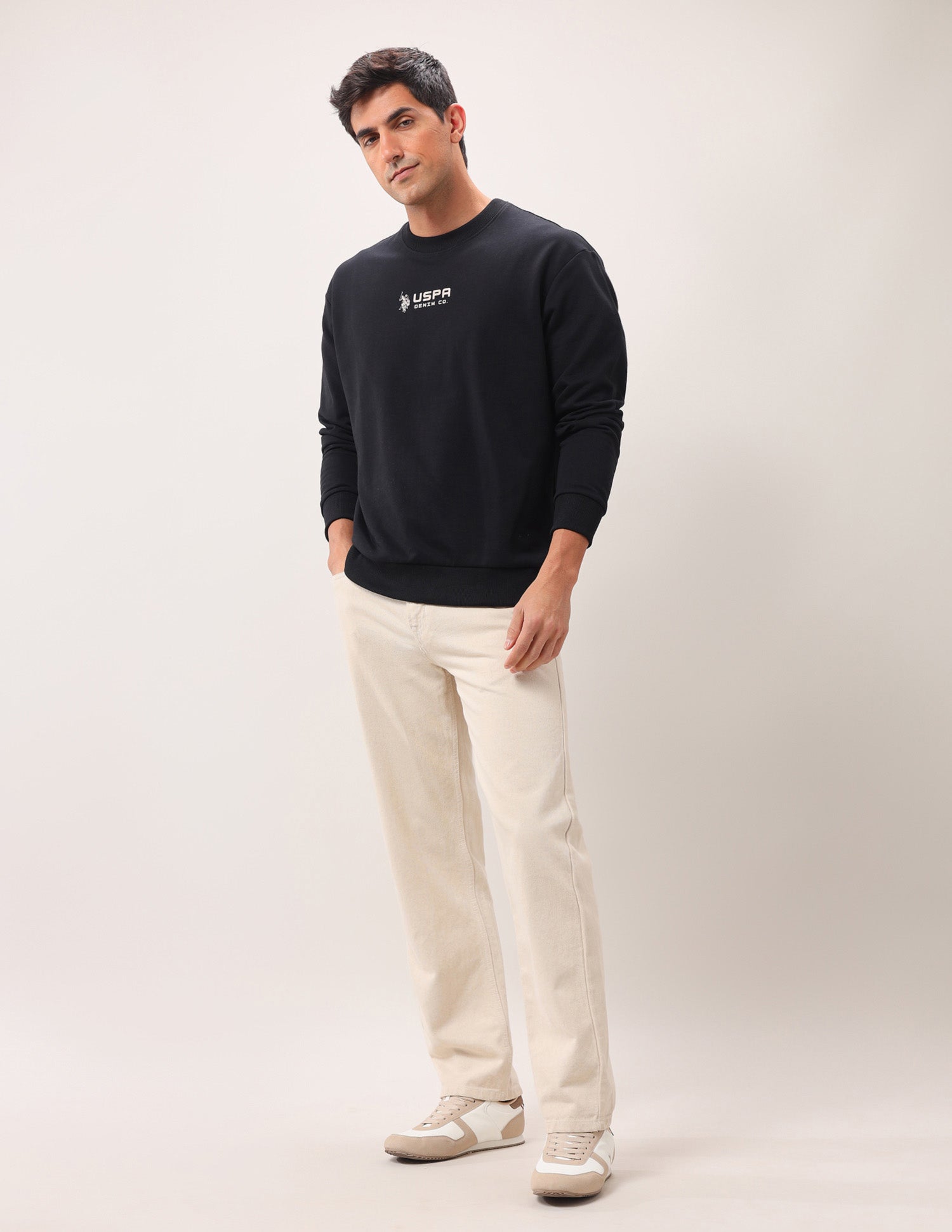 Brand Printed Oversized Fit Sweatshirt Black - U.S. POLO ASSN. | Large