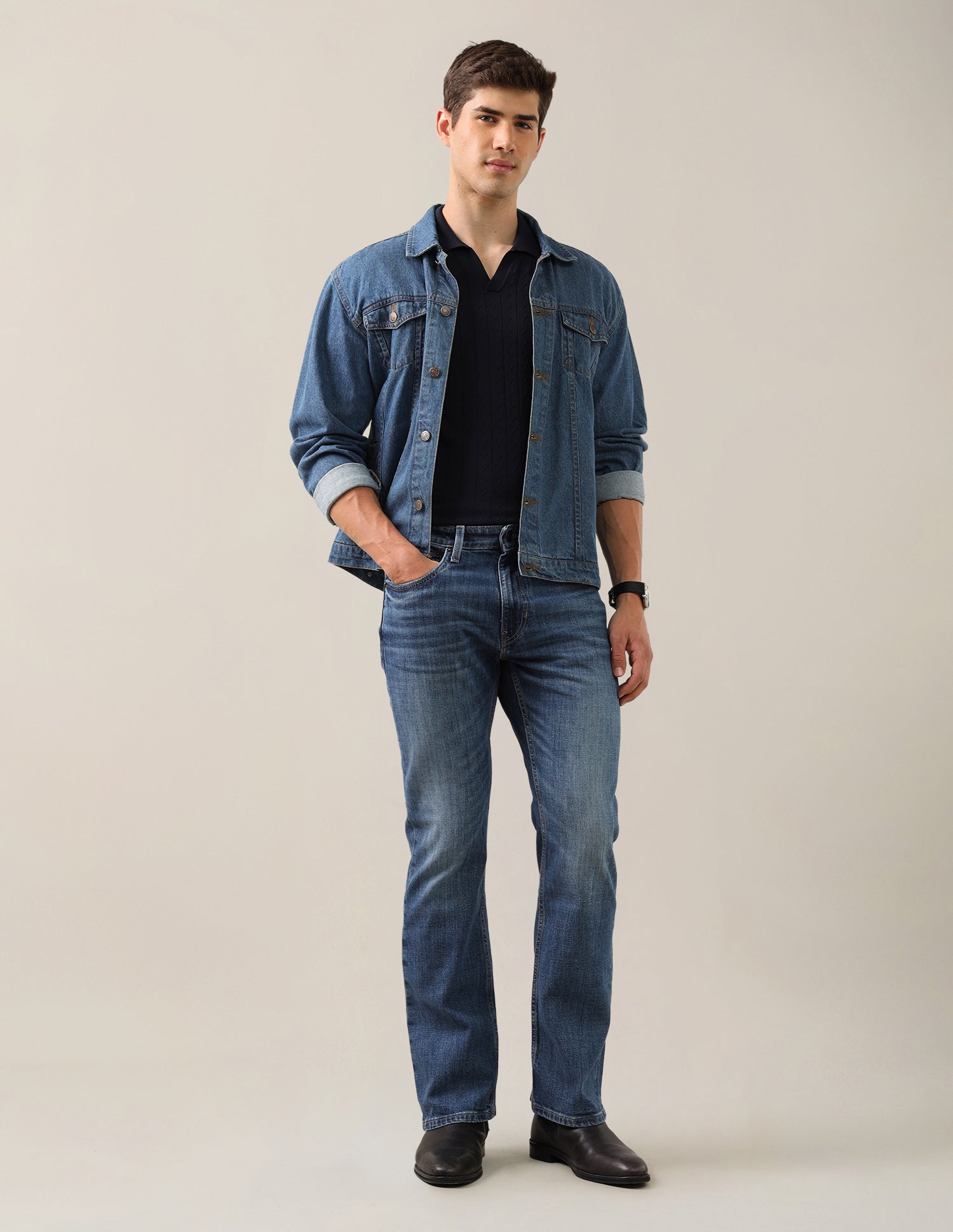 Connor Bootcut Fit Blue Jeans Mid Blue - U.S. Polo Assn. India | Large