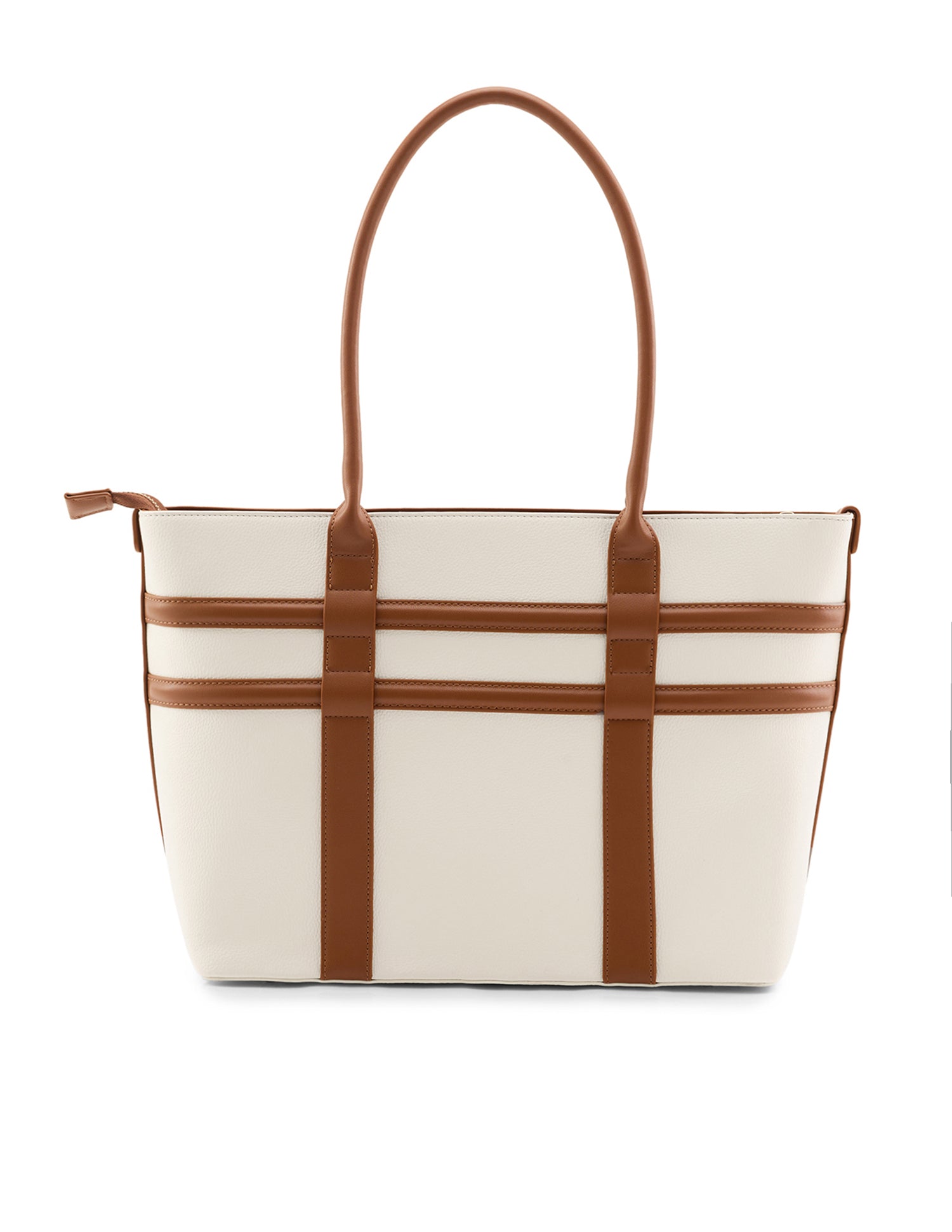 Creme Color Blocked Tote Bag Off White - U.S. Polo Assn. India | Large