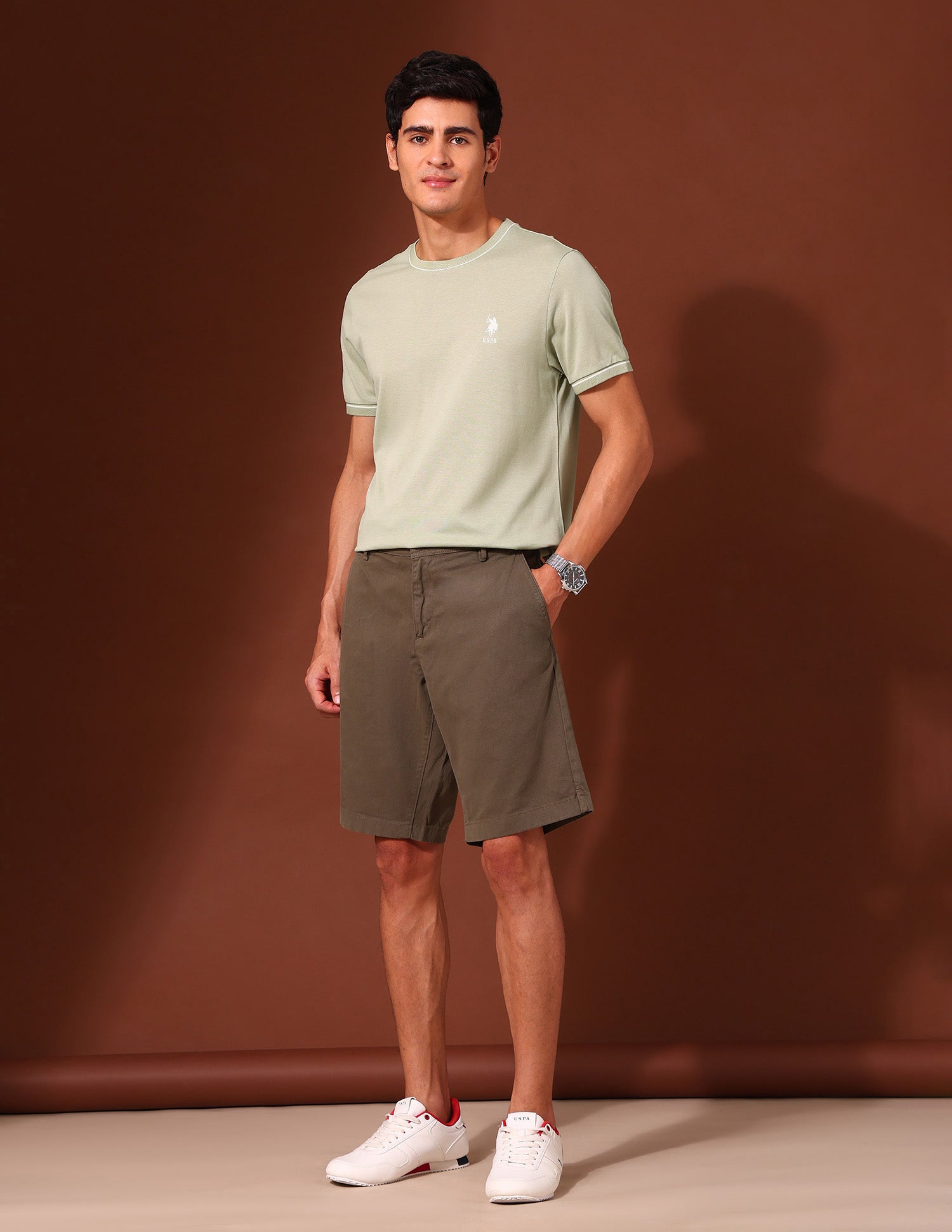 Solid Pure Cotton Classic T-Shirt Light Green - U.S. Polo Assn. India | Large