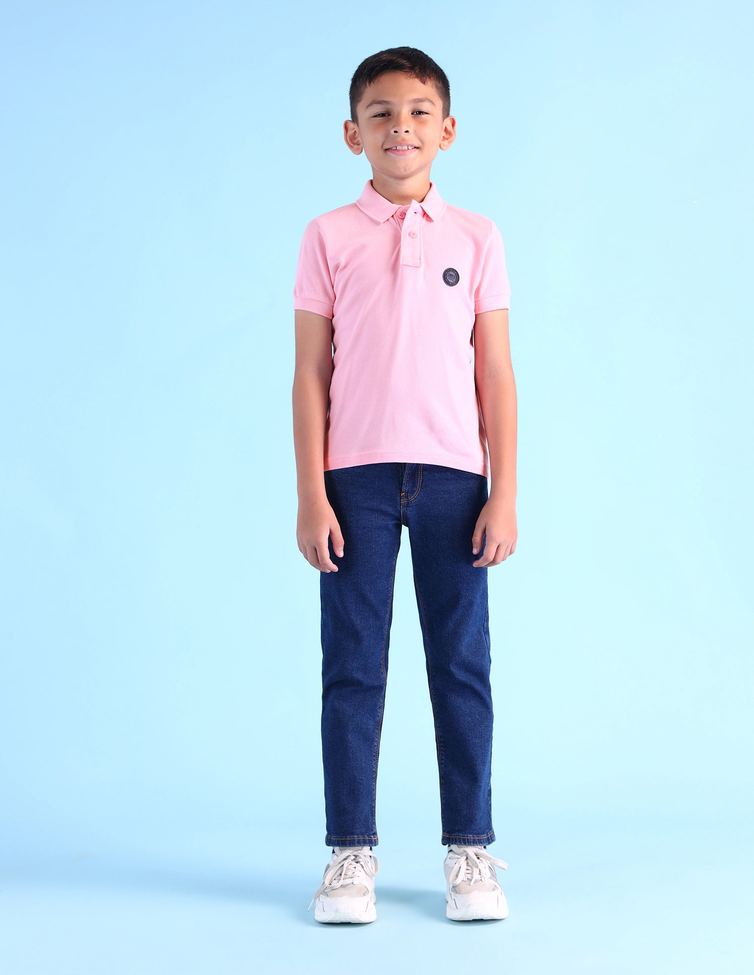 Boys Solid Cotton T-Shirt Light Pink - U.S. POLO ASSN. | Large
