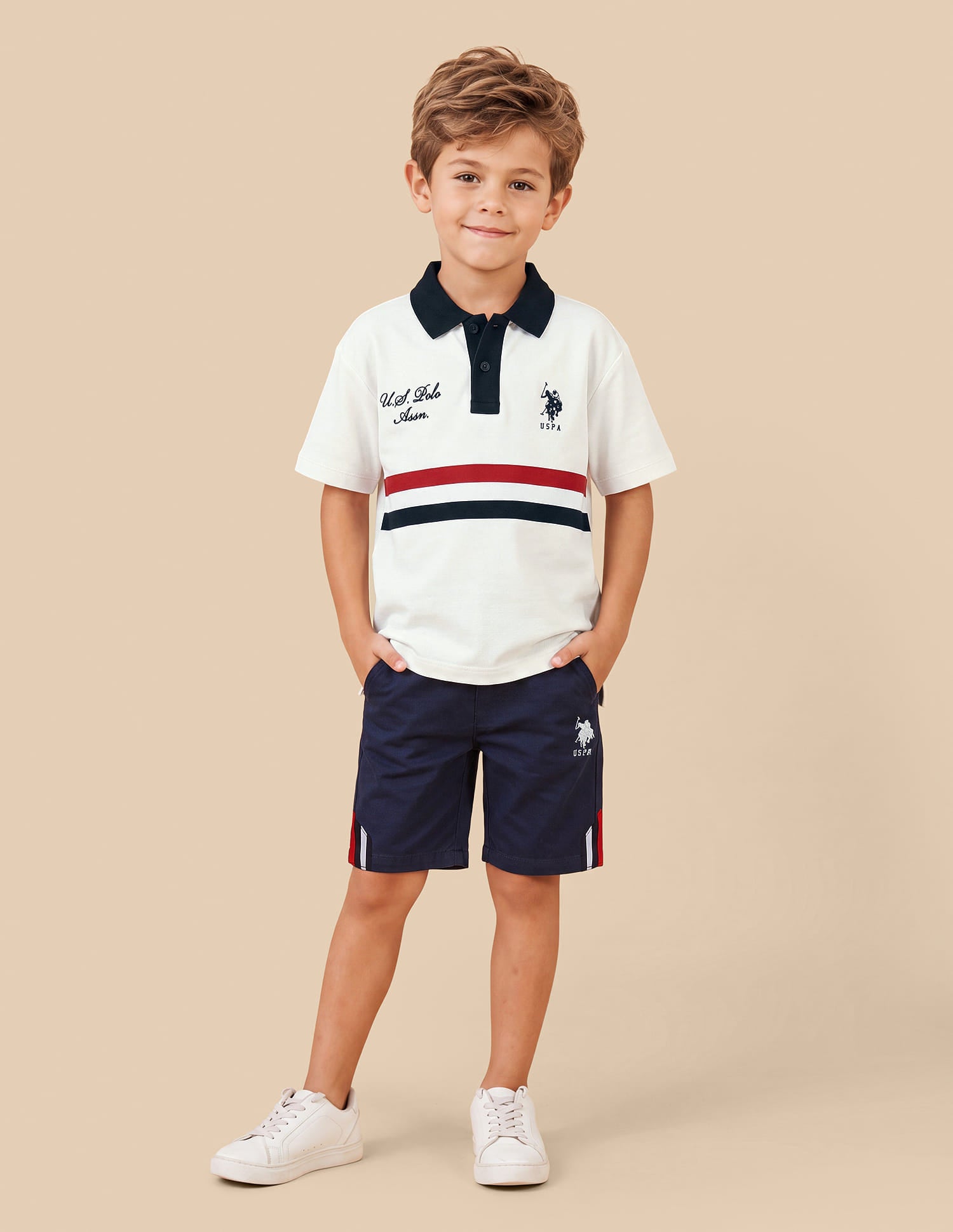 Solid Oversized Fit Polo Shirt White - U.S. Polo Assn. India | Large