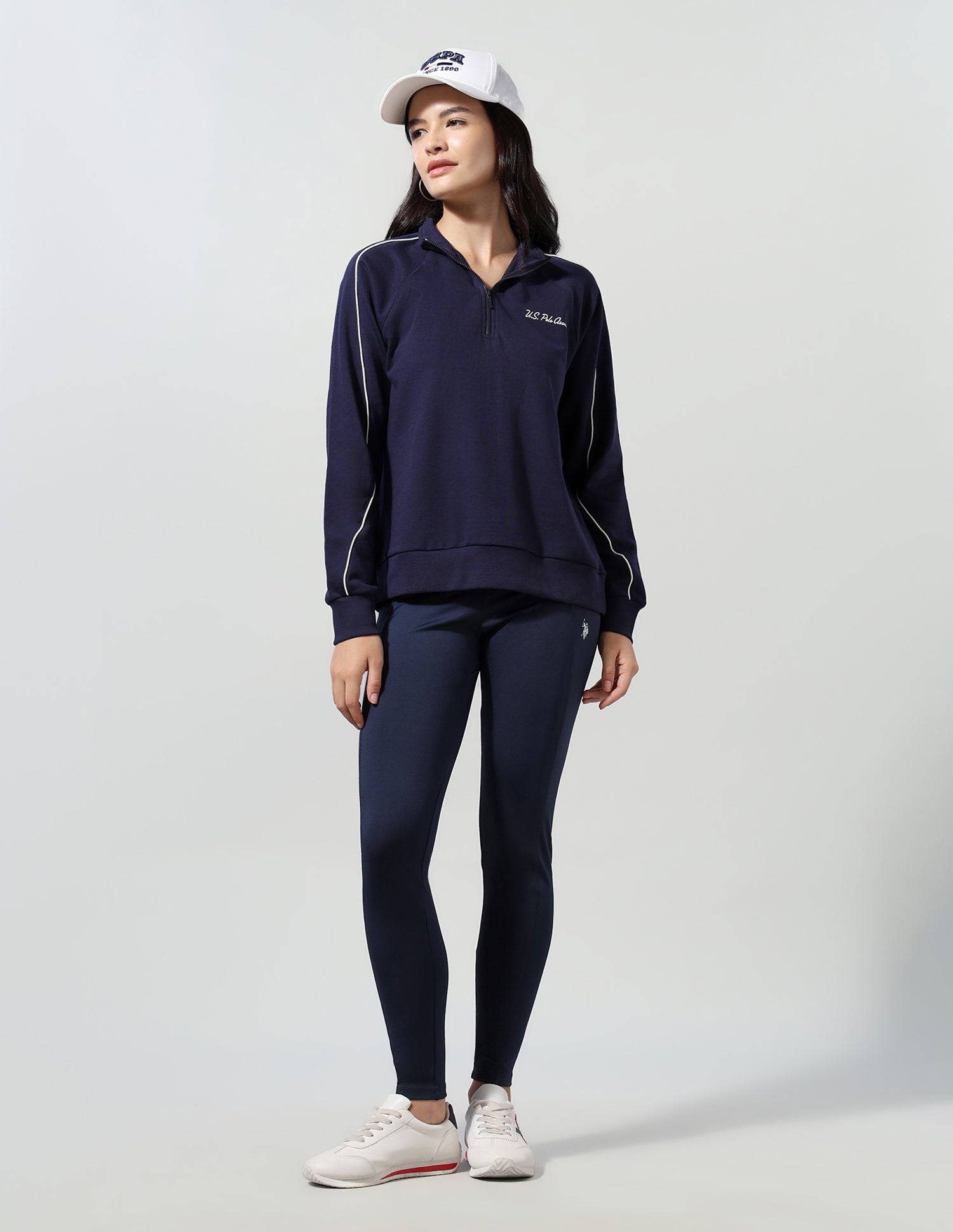 High Rise Solid Leggings Blue - U.S. Polo Assn. India | Large