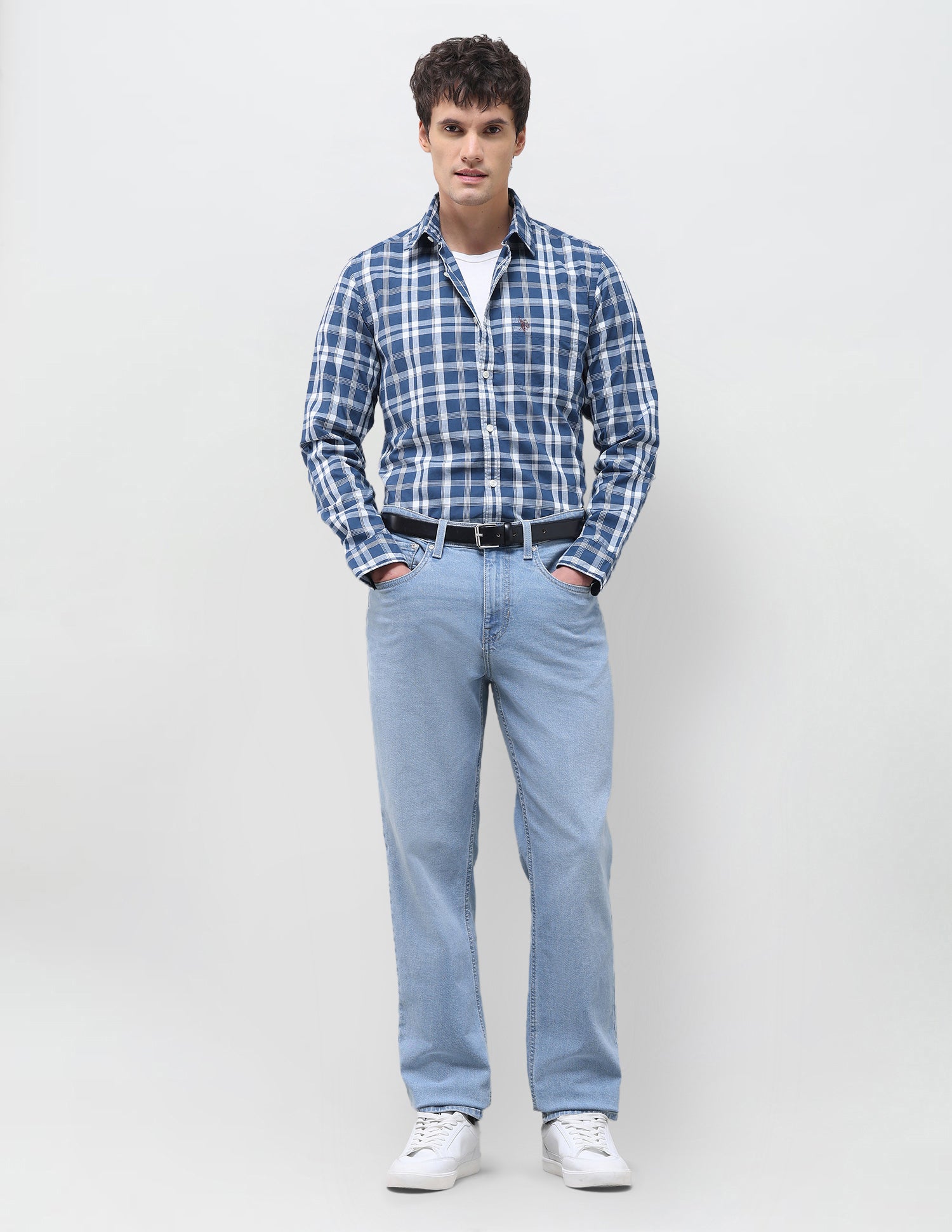 Tartan Checked Regular Fit Shirt Blue - U.S. Polo Assn. India | Large