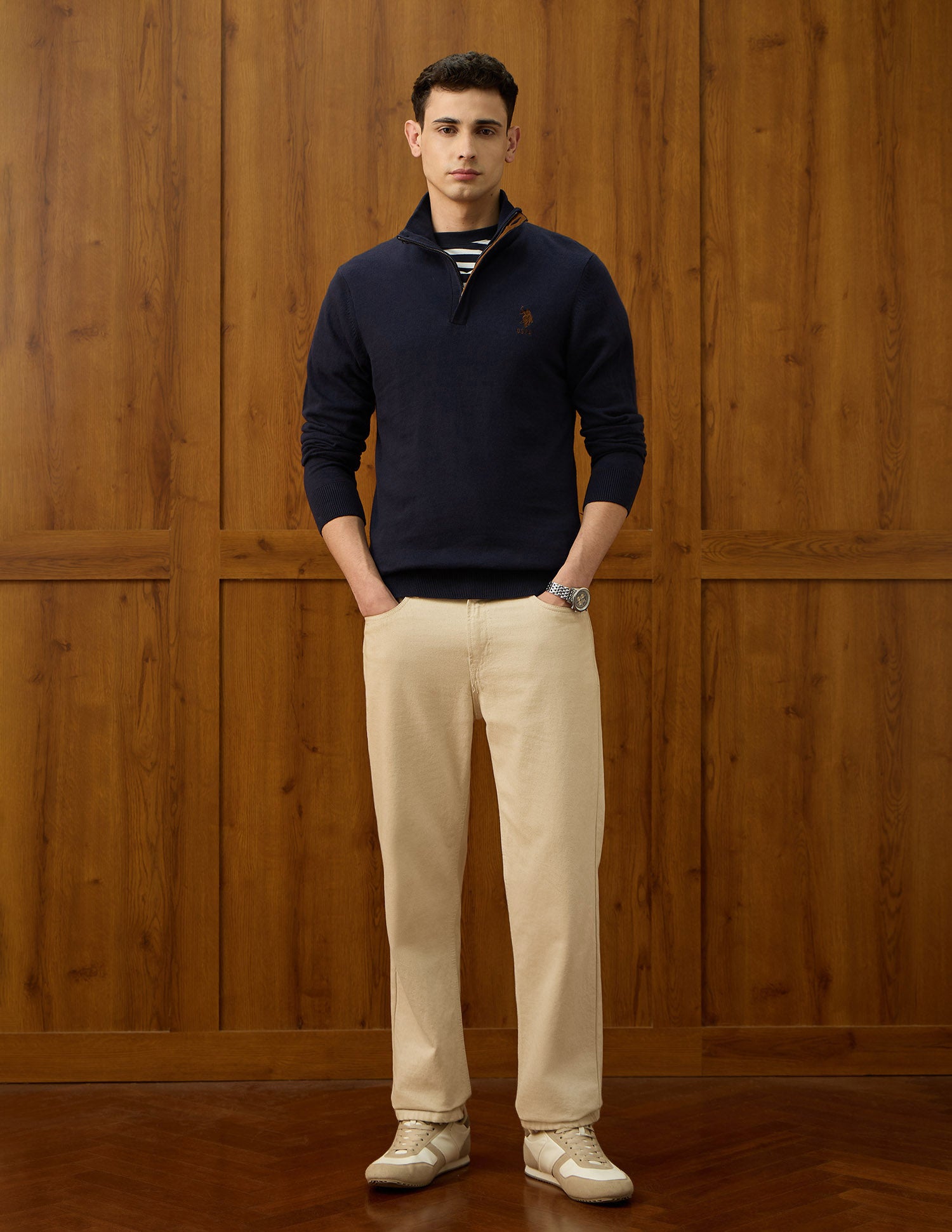 Solid Varsity Theatre Sweater Navy - U.S. POLO ASSN. | Large