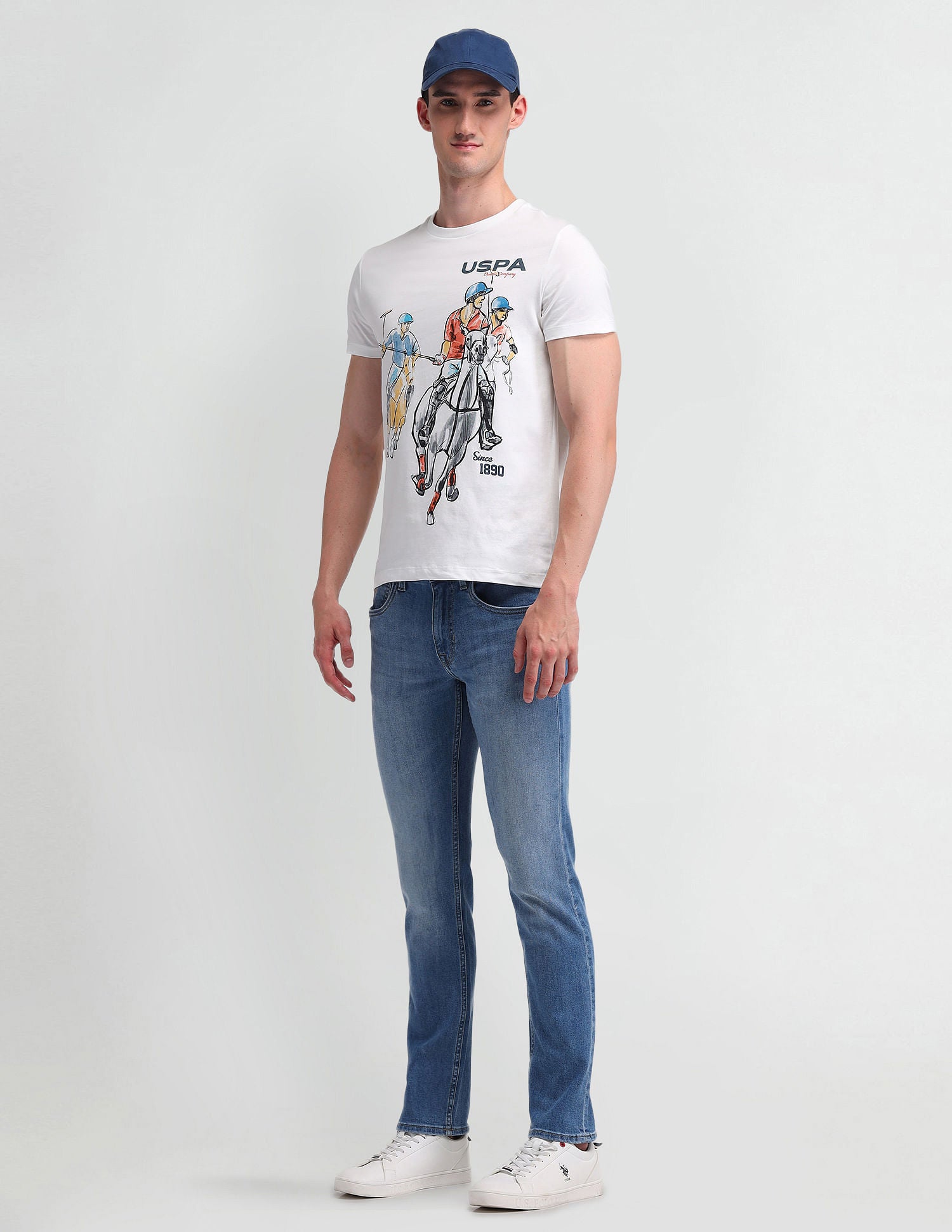 Slim Fit Graphic Printed T-Shirt White - U.S. POLO ASSN. | Large