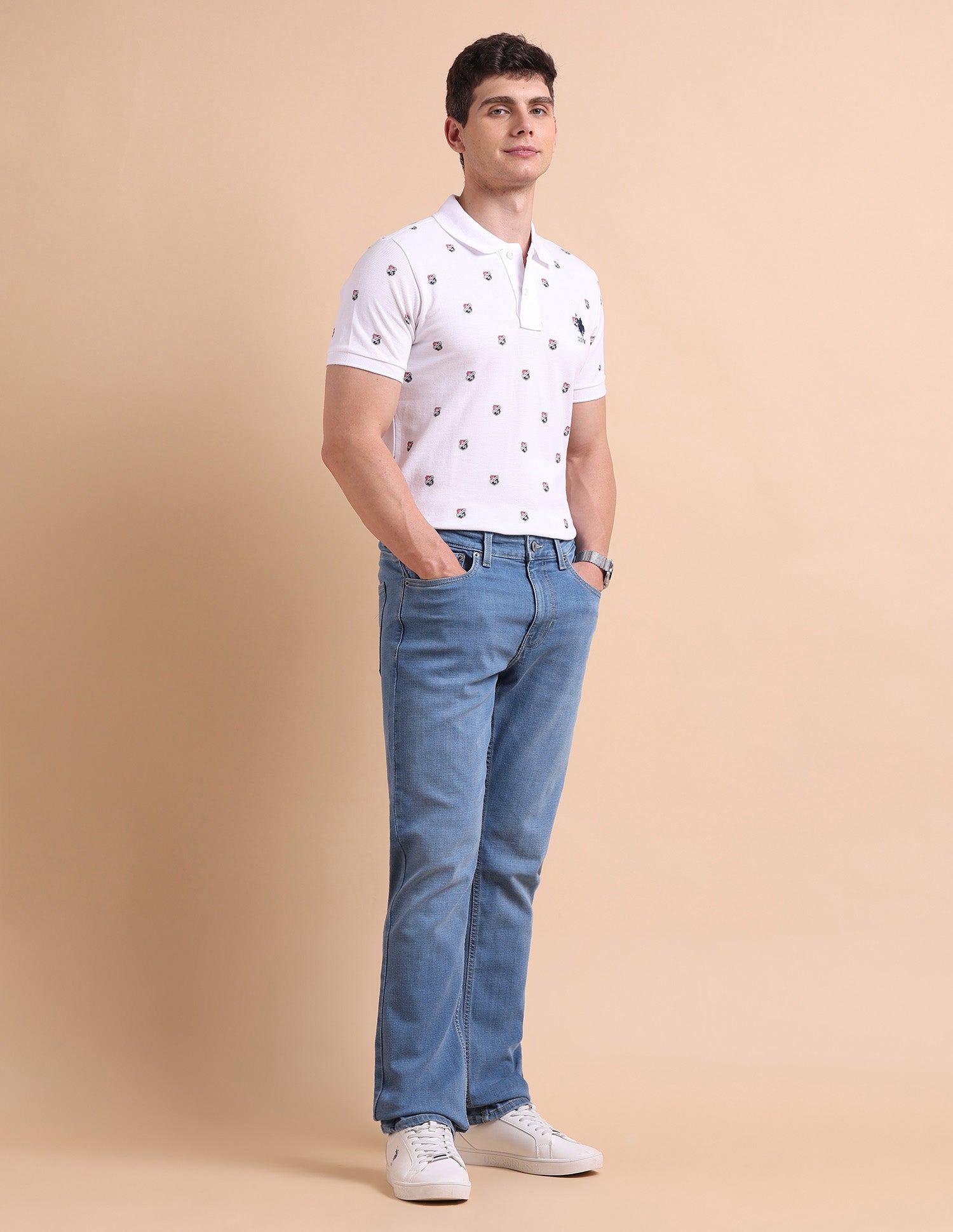 Harold Slim Straight Fit Blue Jeans Light Blue - U.S. POLO ASSN. | Large