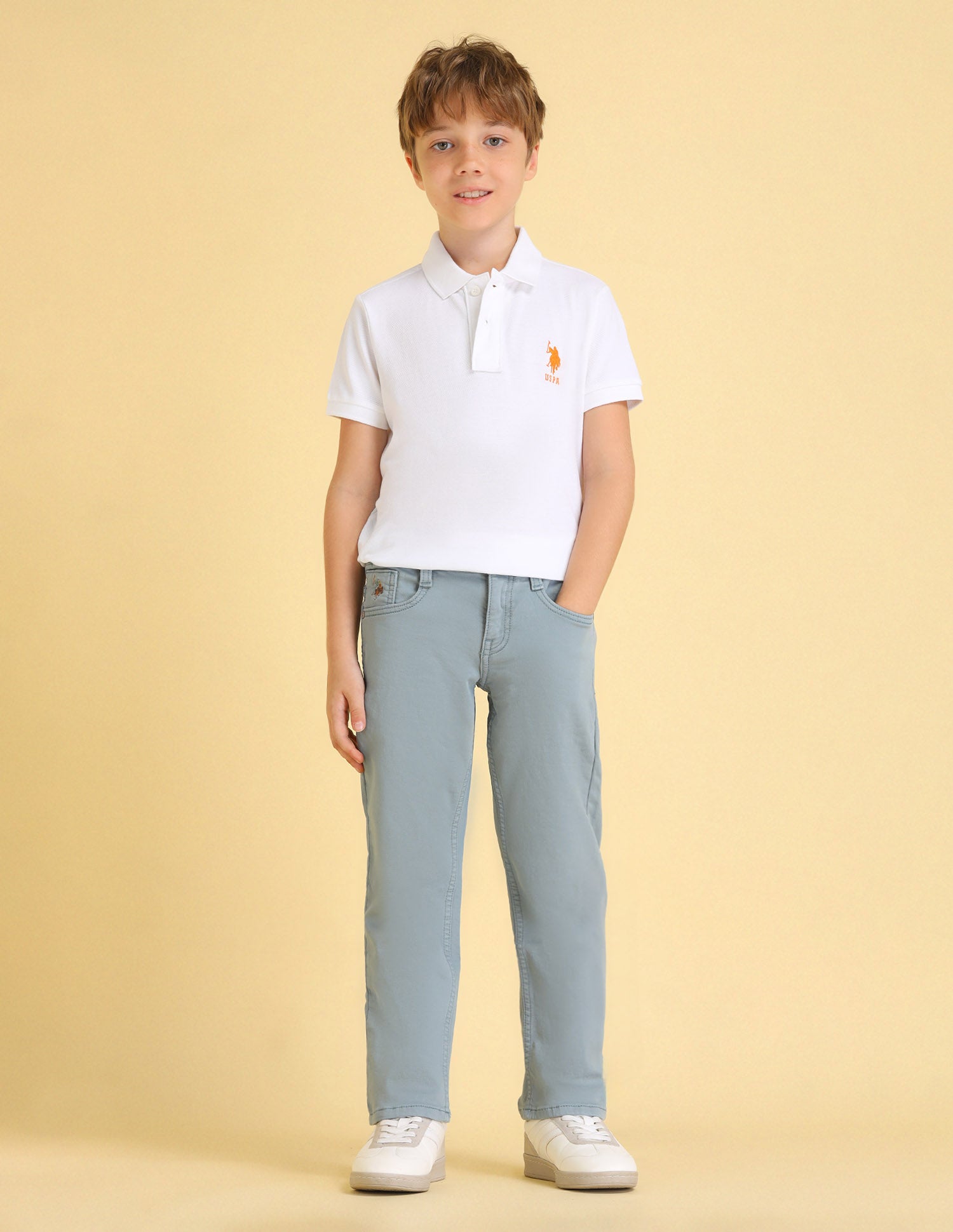 Boys Relaxed Fit Mid Rise Jeans Aqua - U.S. POLO ASSN. | Large