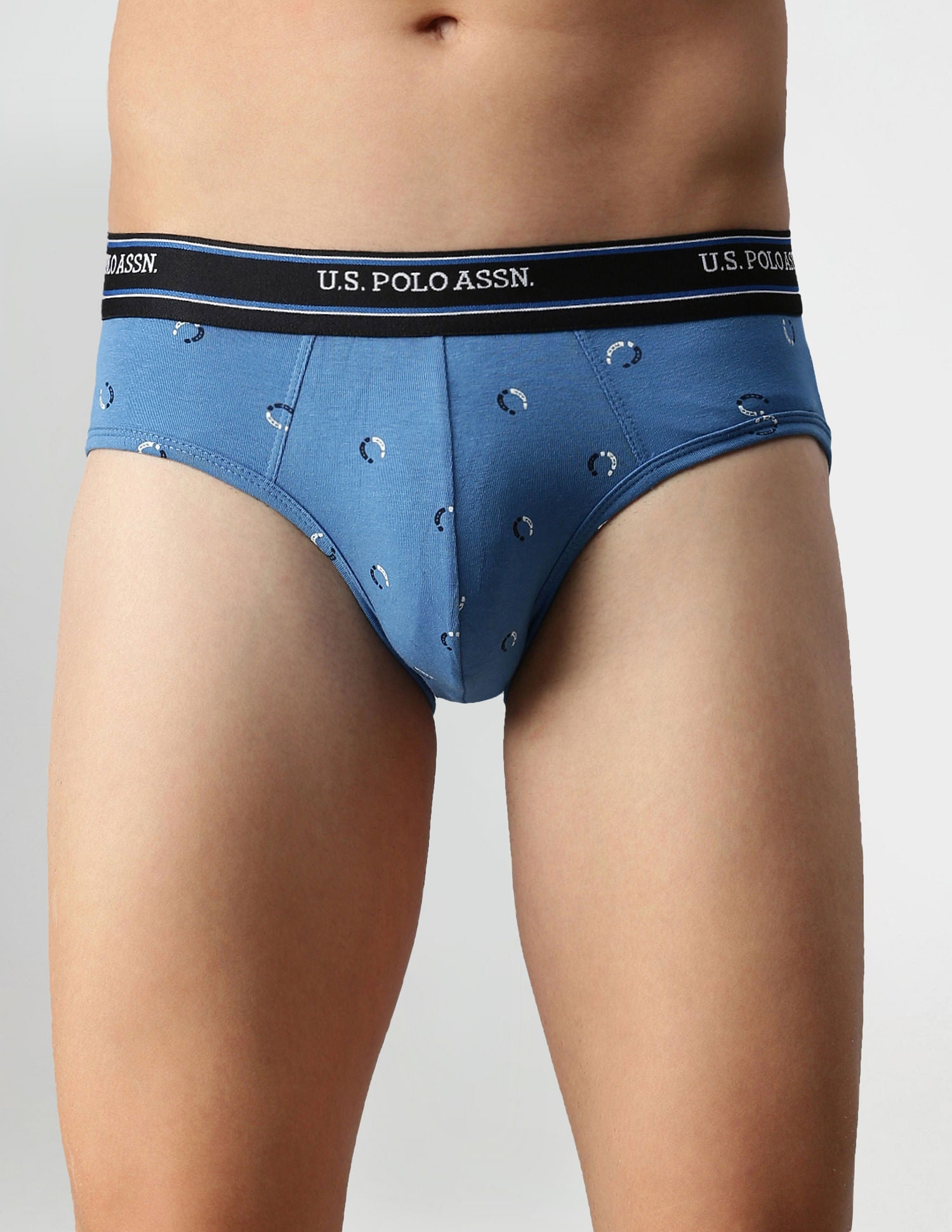 Elasticized Waist Cotton Spandex I615 Briefs - Pack Of 3 Navy and Grey - U.S. POLO ASSN. | Large